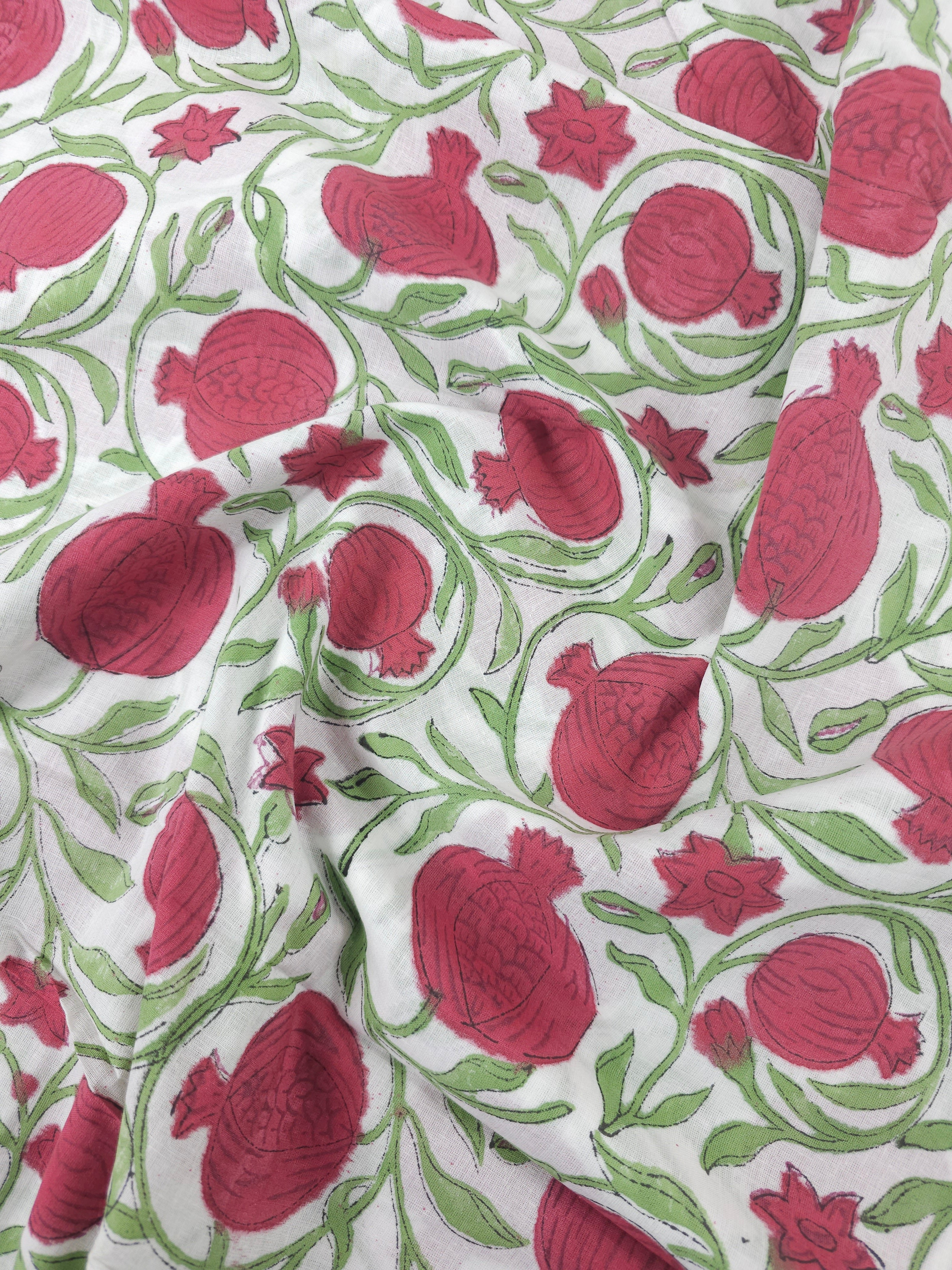 Pomegranate Block Print Cotton