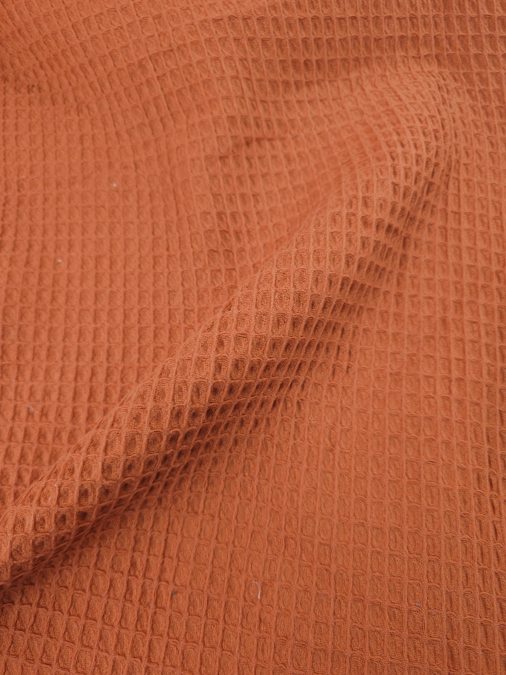 Deep Orange Waffle Cotton