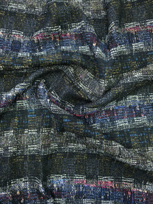  Black Irregular Lurex Lightweight  Wool Mix