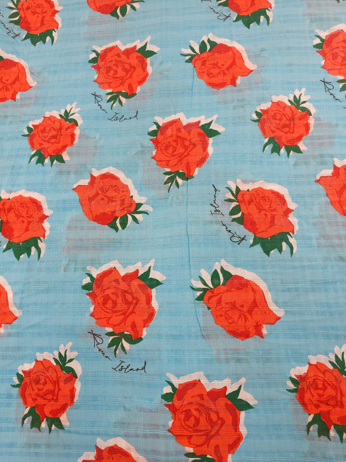 Light blue rose Cotton- 2.3m piece