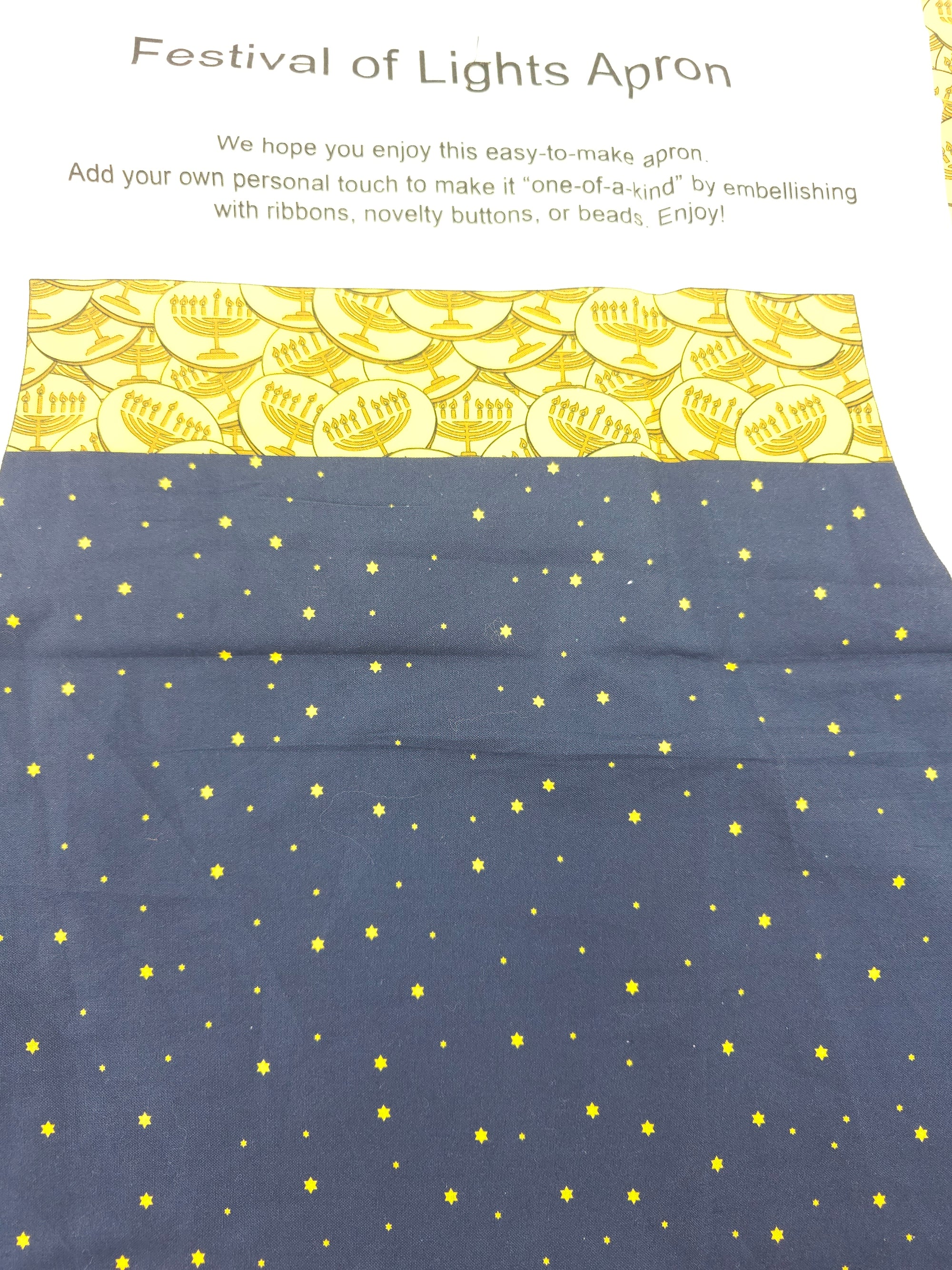 Festival of lights apron Cotton panel- 1m piece