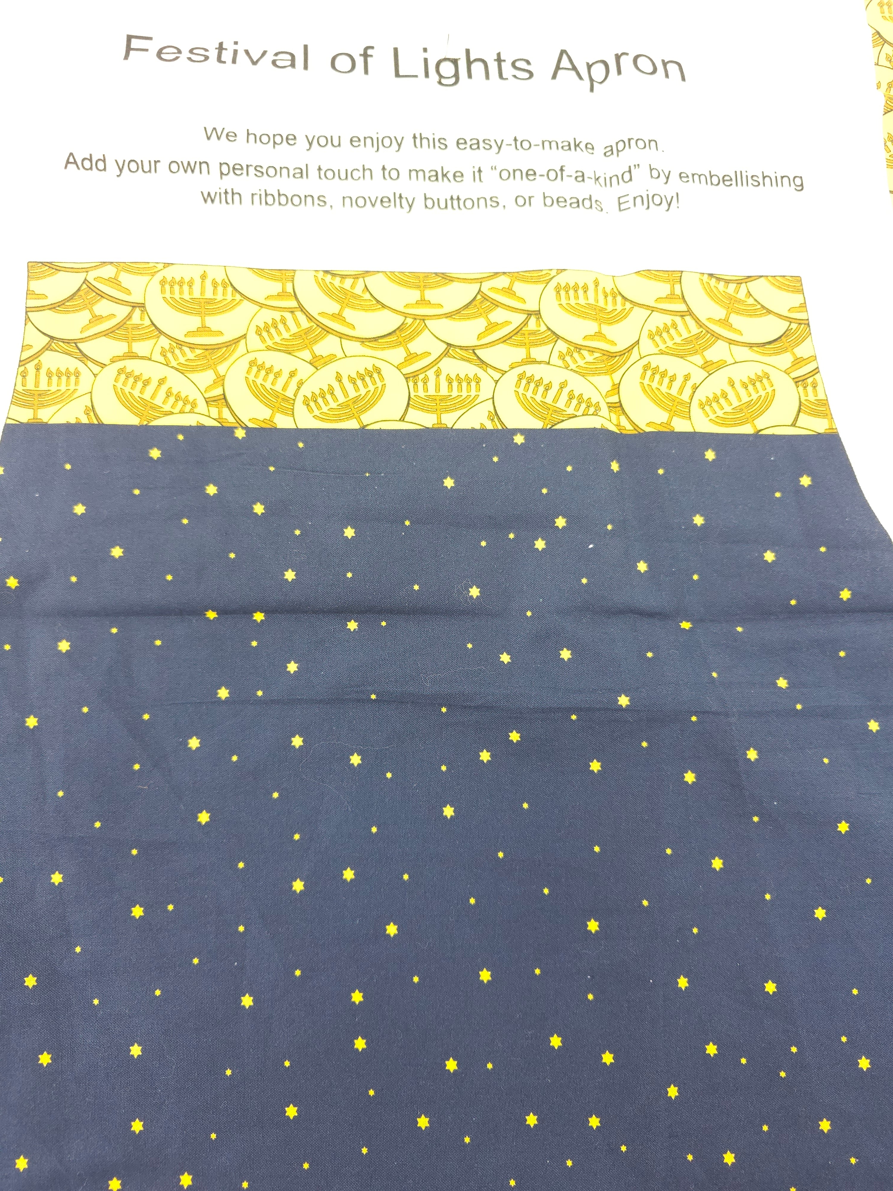 Festival of lights apron Cotton panel- 1m piece