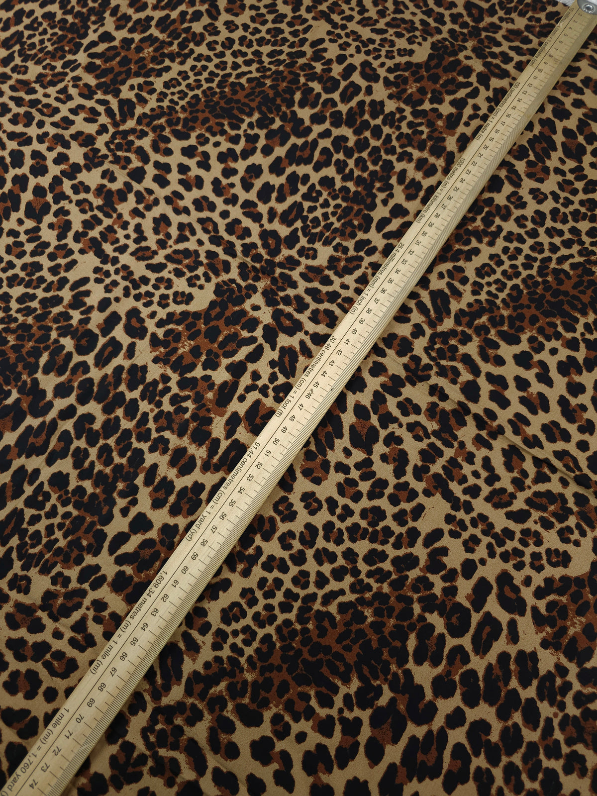 Deep Brown/Taupe Leopard Cotton Poplin