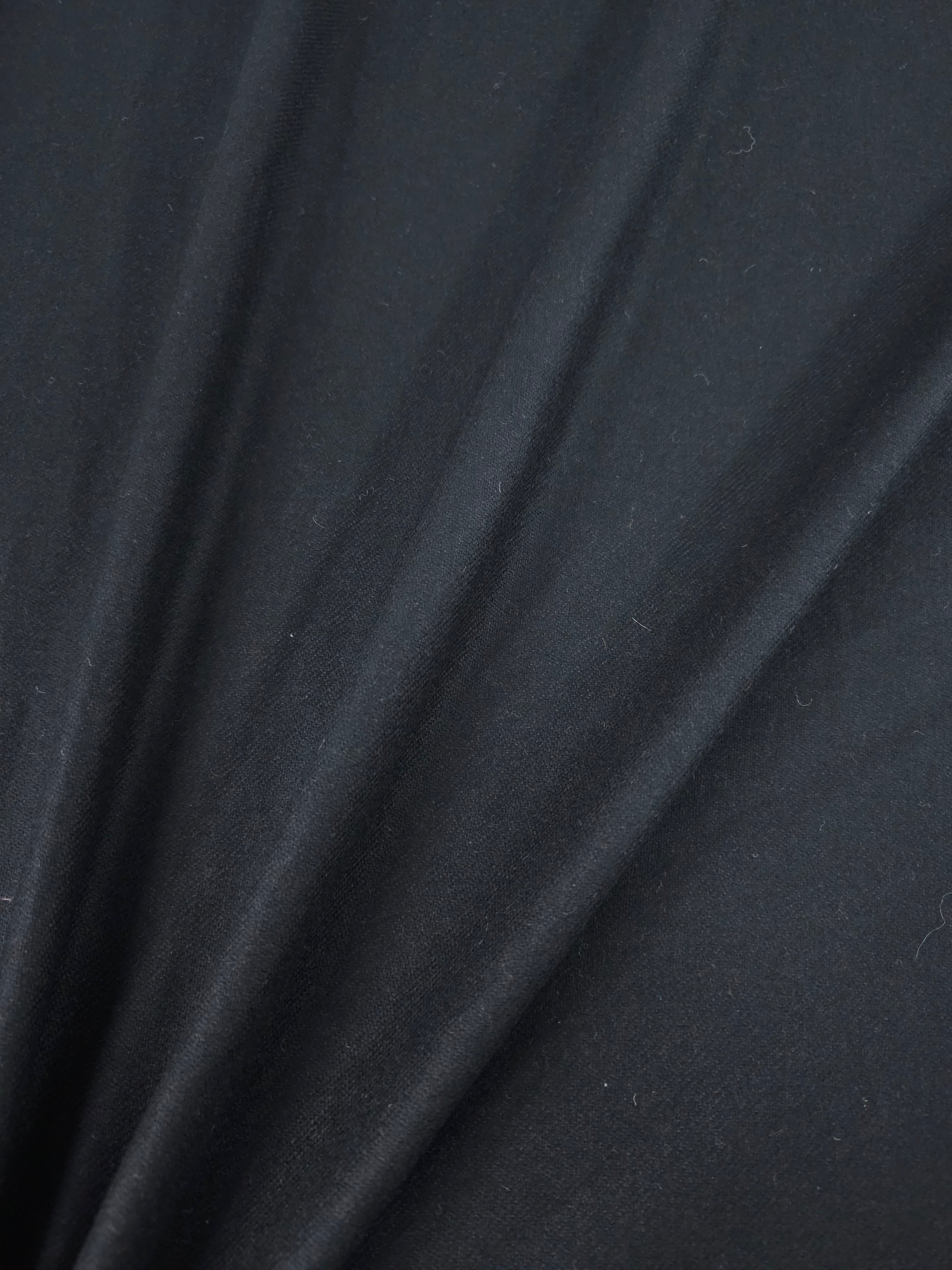 Black Twill Lightweight Soft 100% Wool *ABRAHAM MOON*