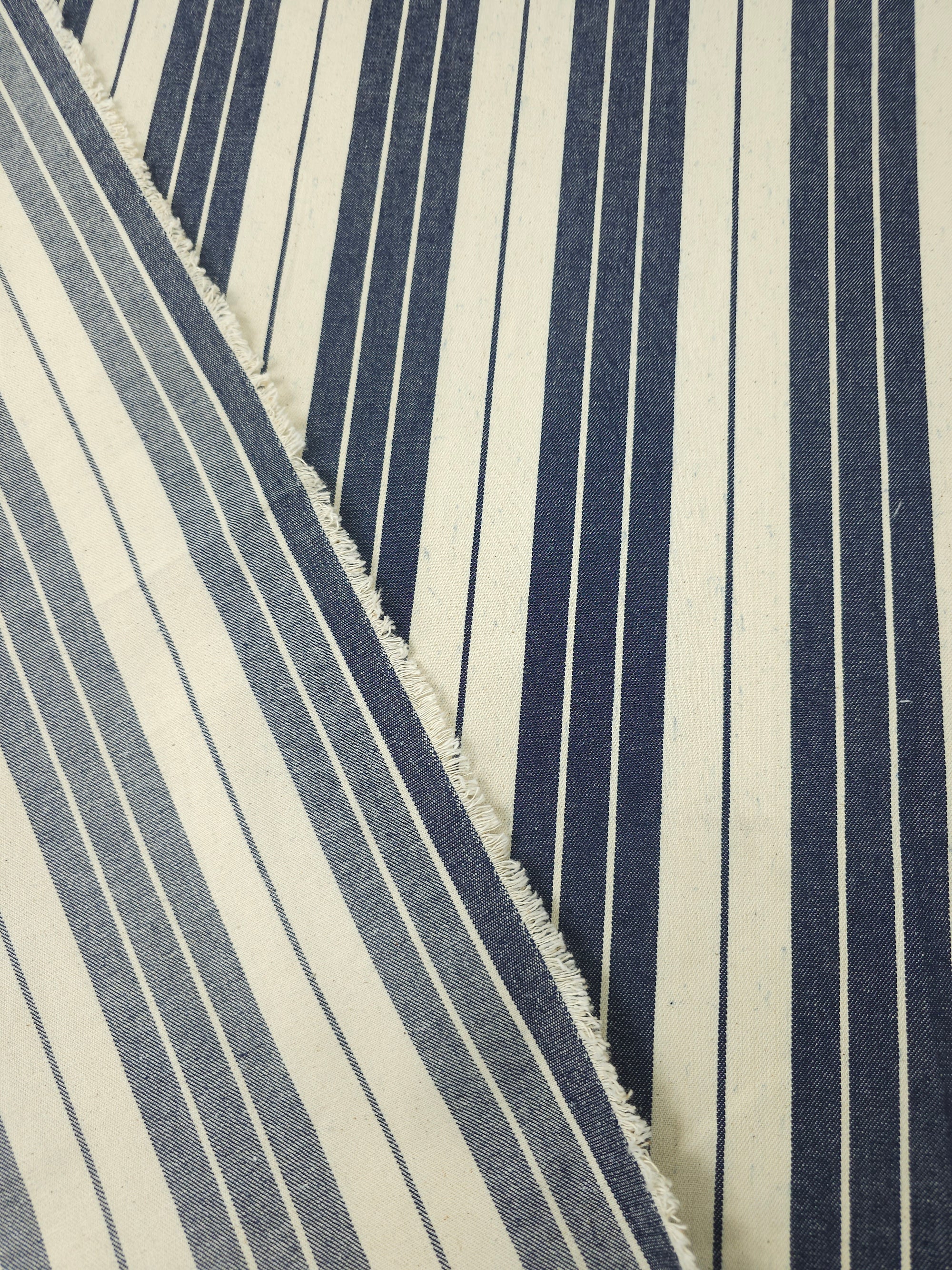 Cream/Navy Multi Stripe Denim