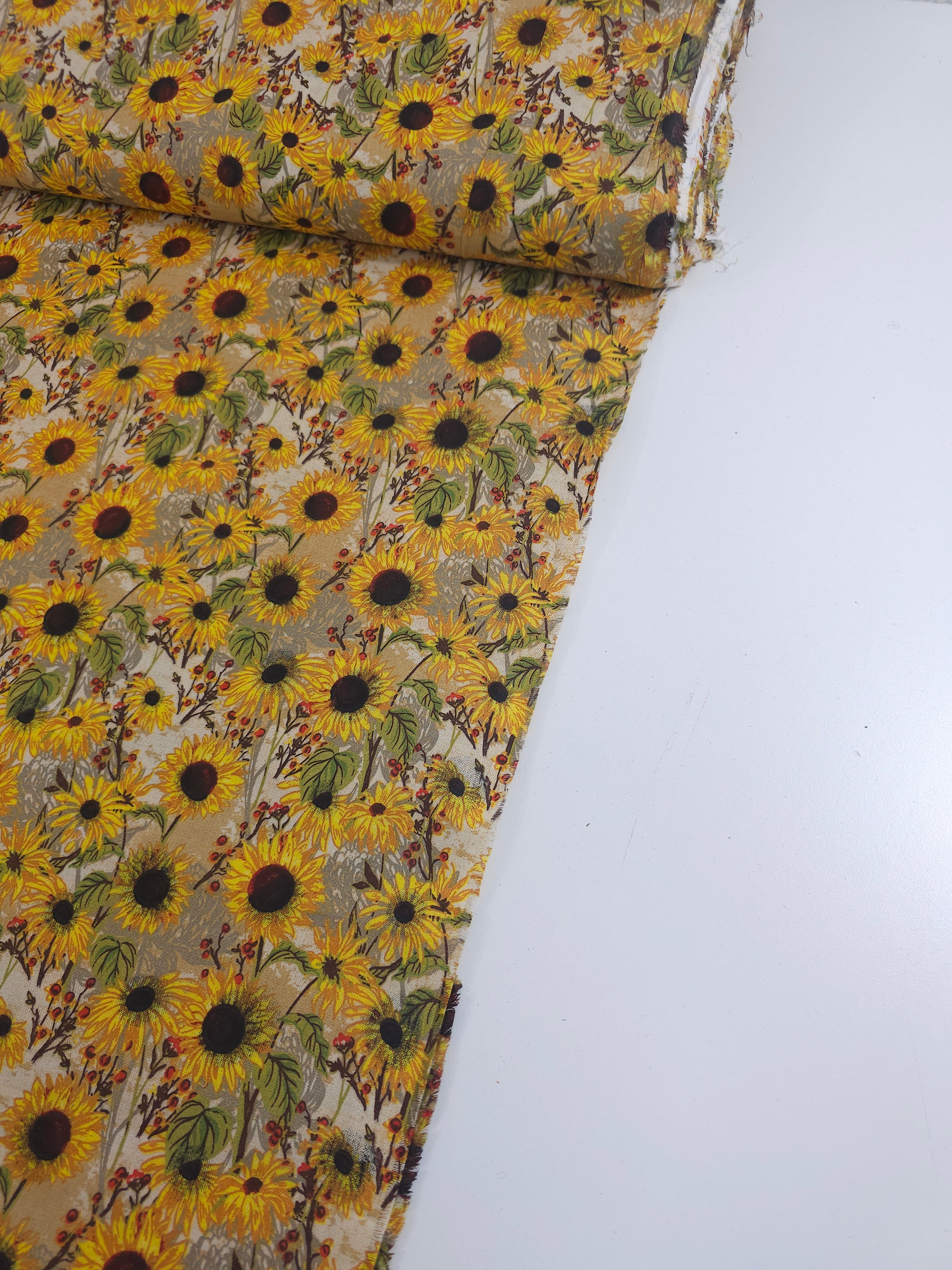 Retro Sunflower 100% Cotton