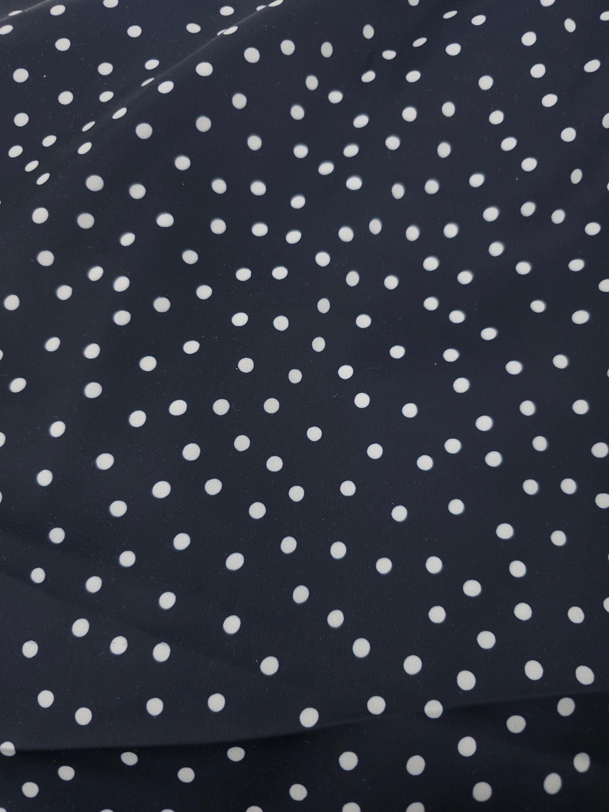 Black polka Polysatin- 2m piece