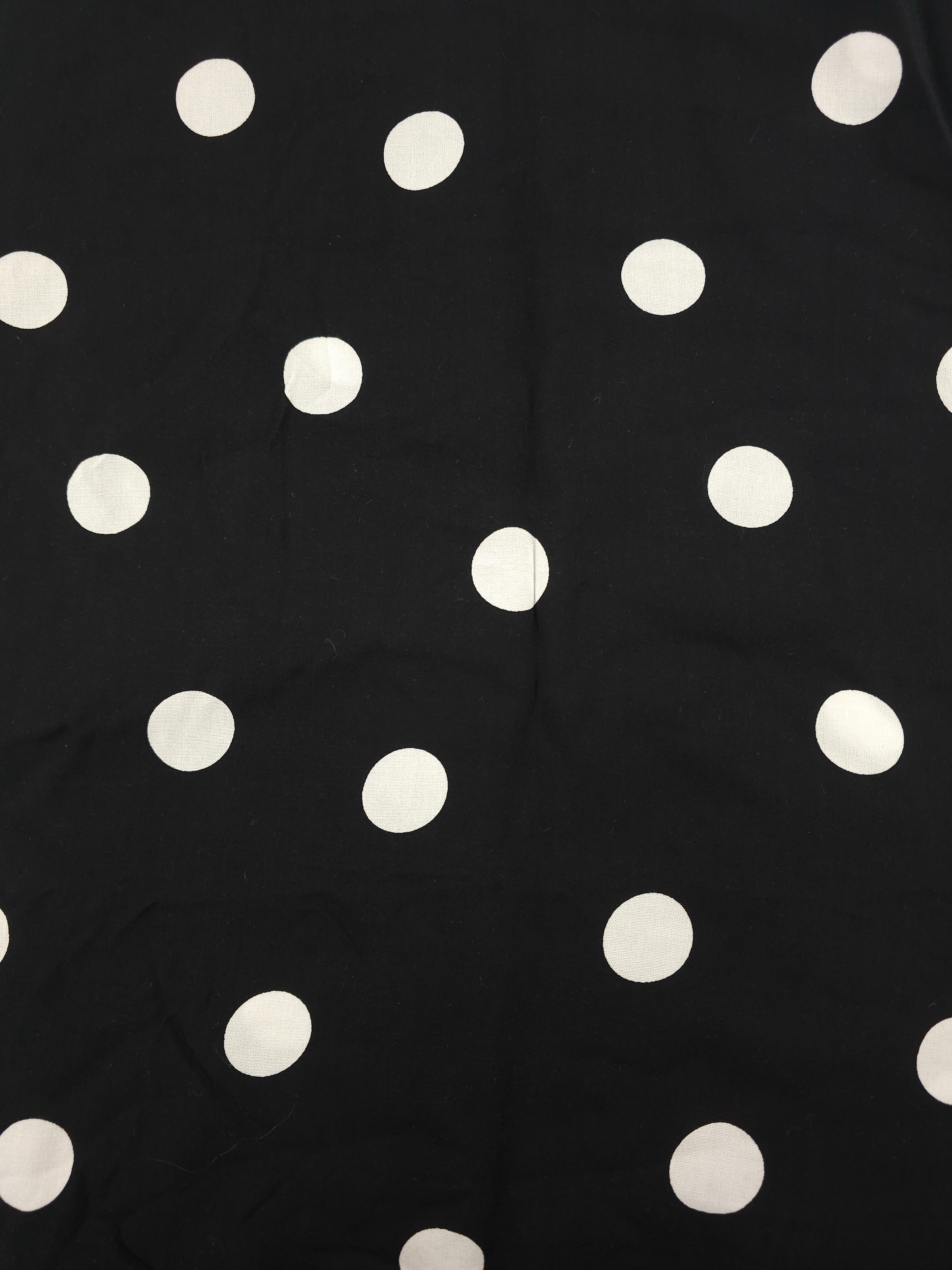 Black polka viscose- 2m piece