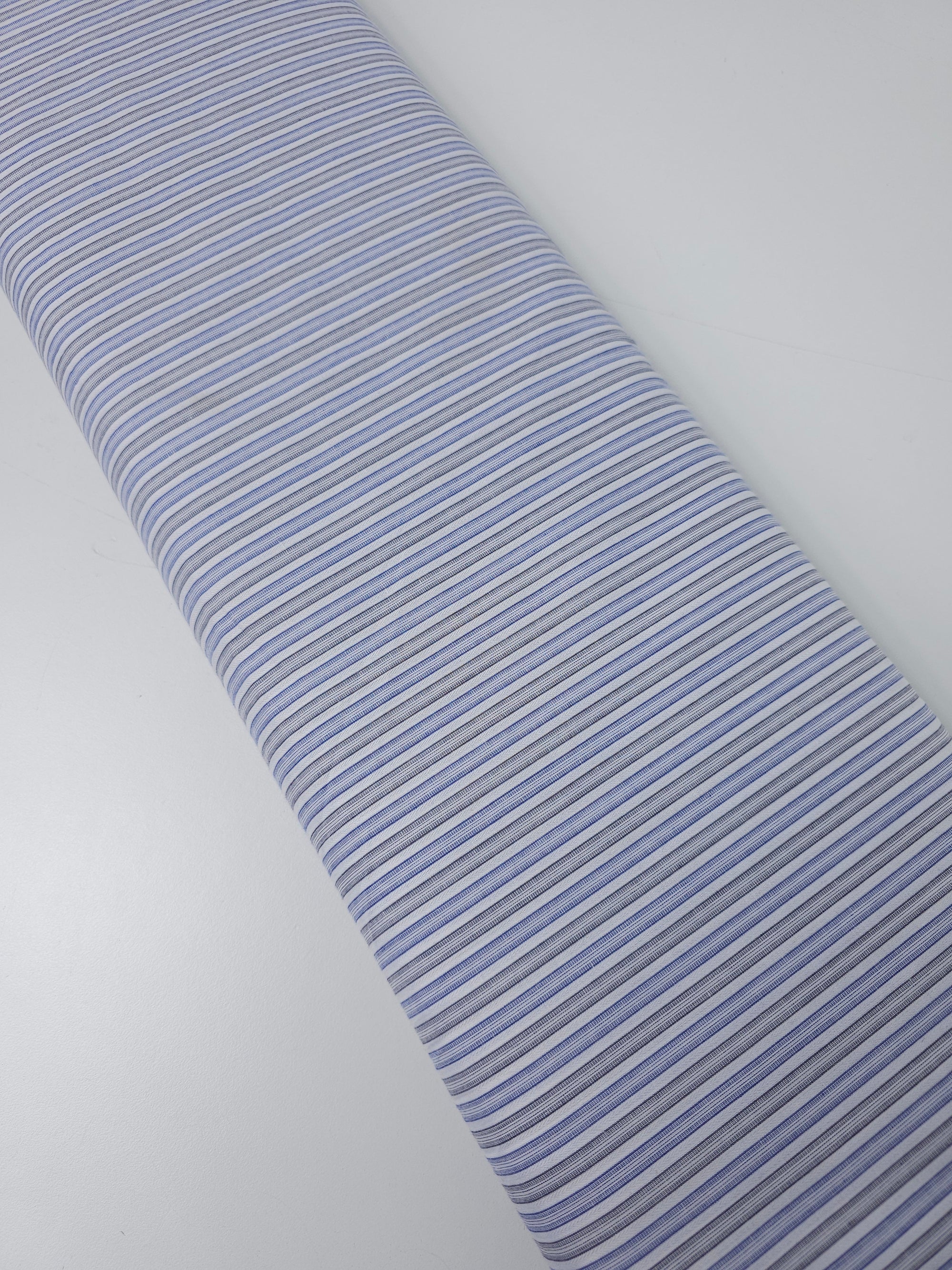 Ink Blue/Grey Stripe 100% Cotton