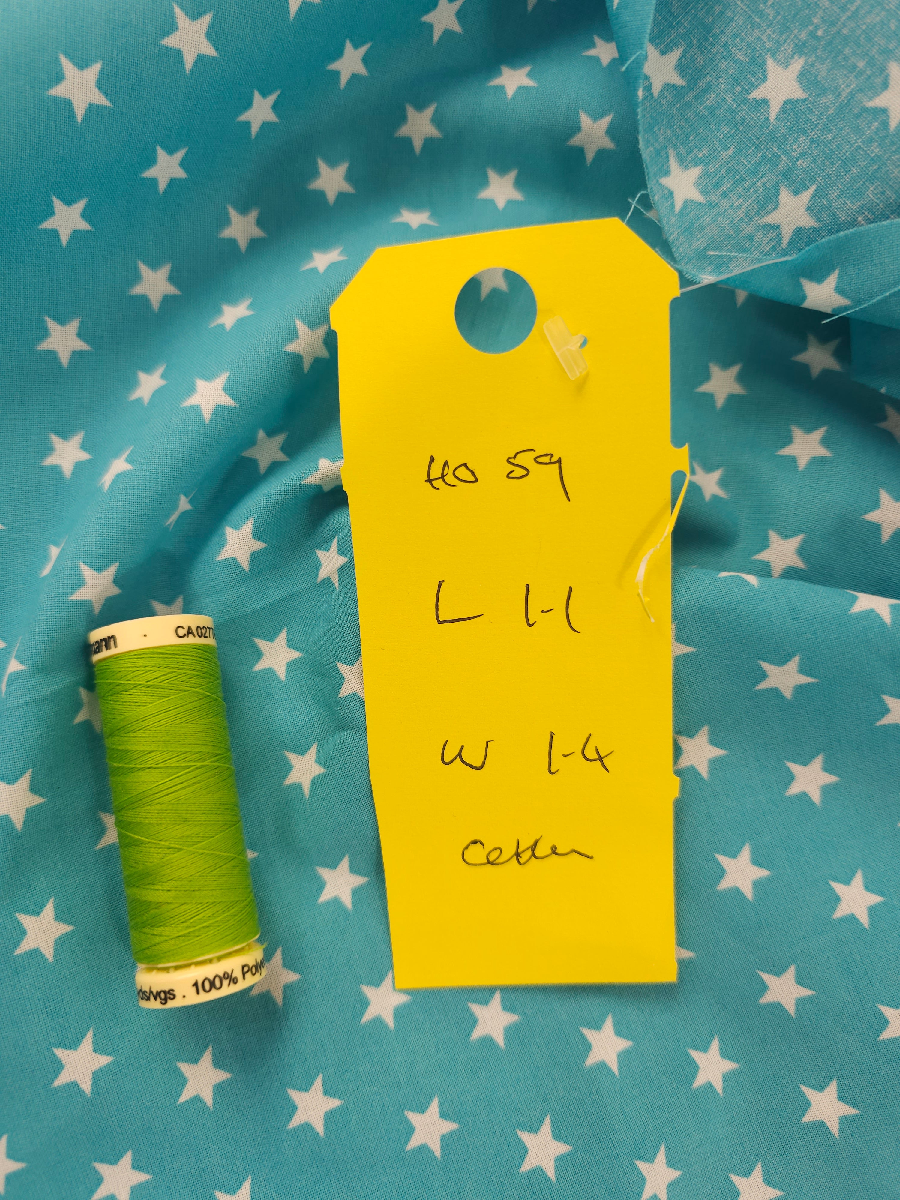 Cyan star Cotton- 1.1m piece