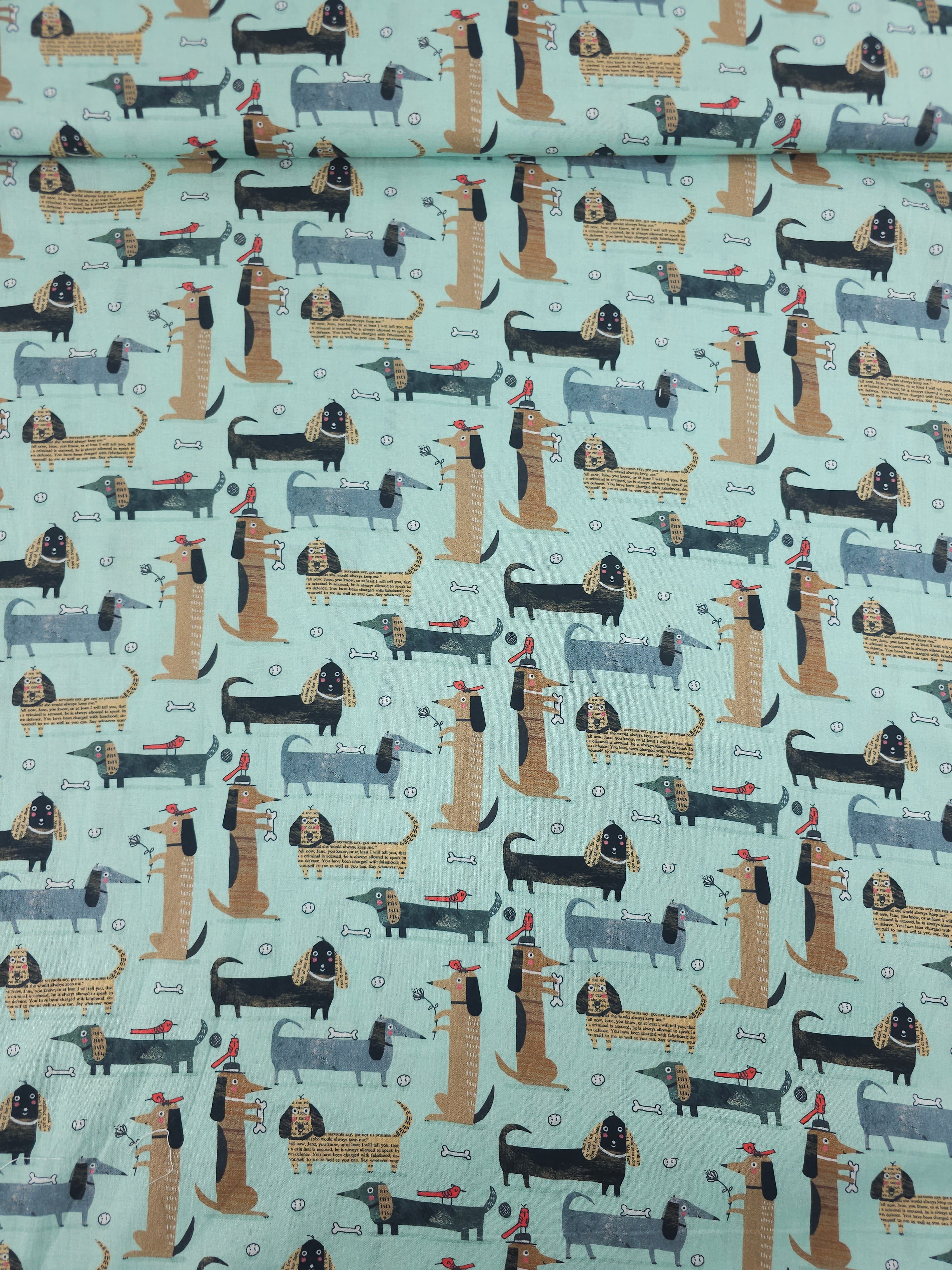 Sausage Dog Contempo 100% Cotton - Benartex