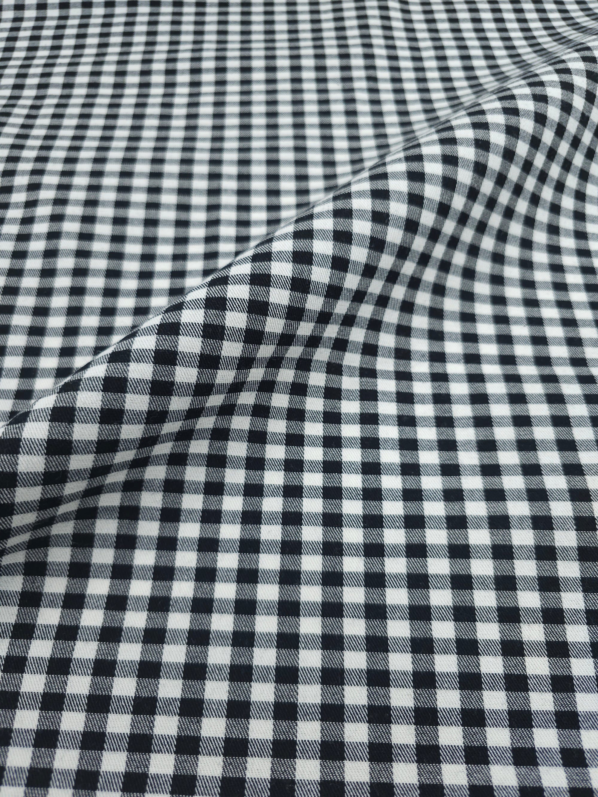 Black/White Gingham Denim