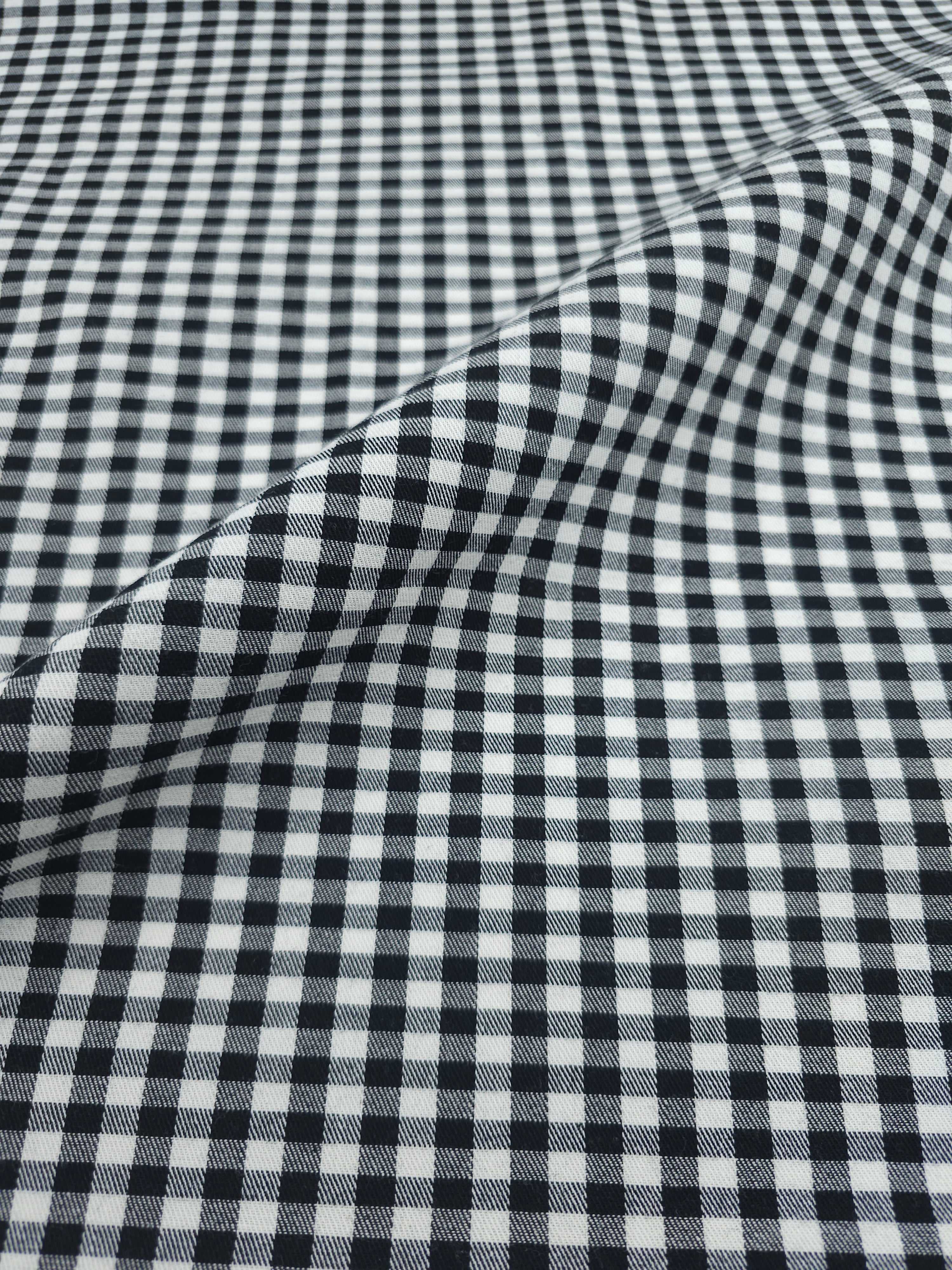 Black/White Gingham Denim