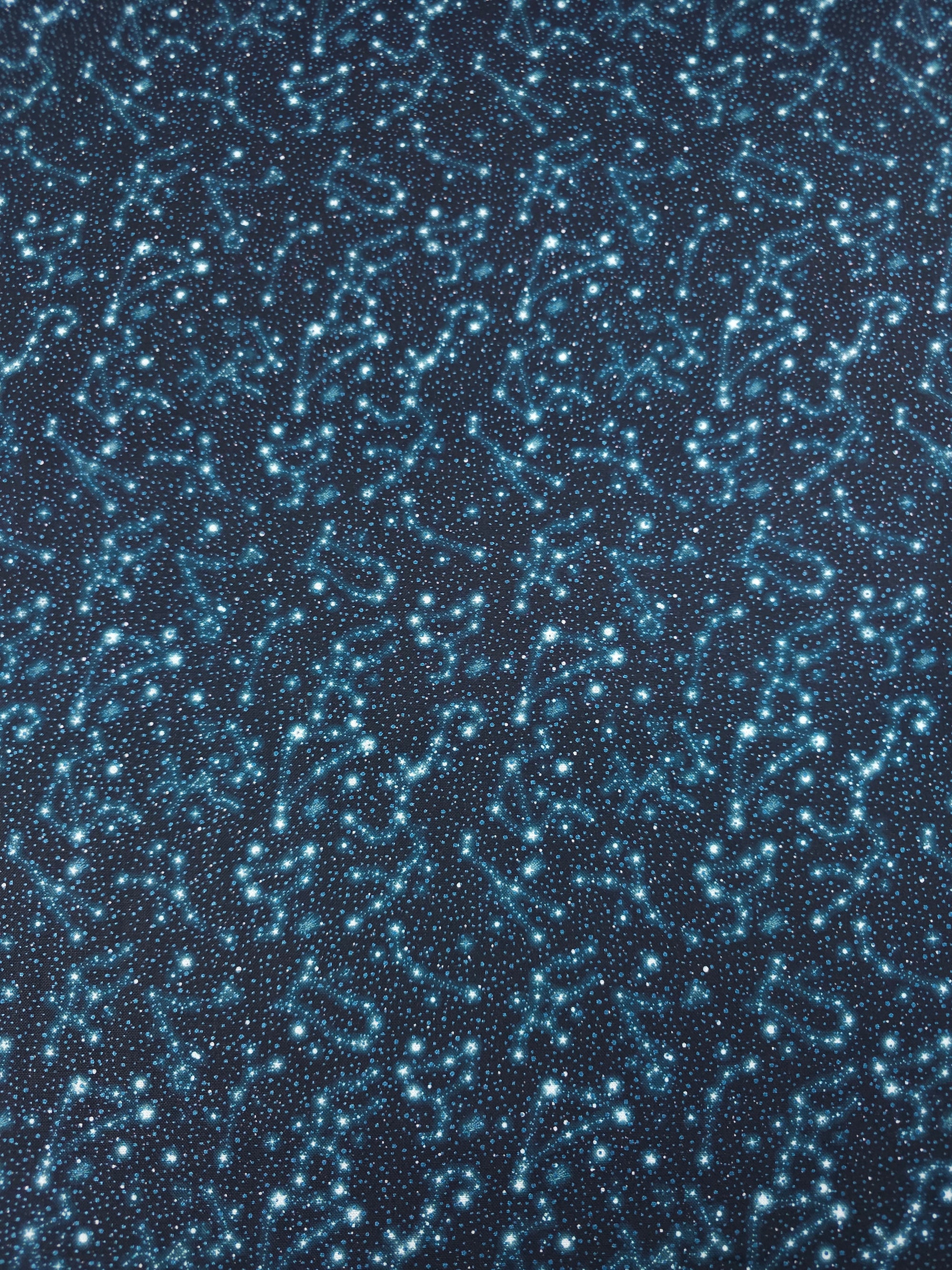 Petrol Navy Horoscope Skies 100% Cotton - Benartex