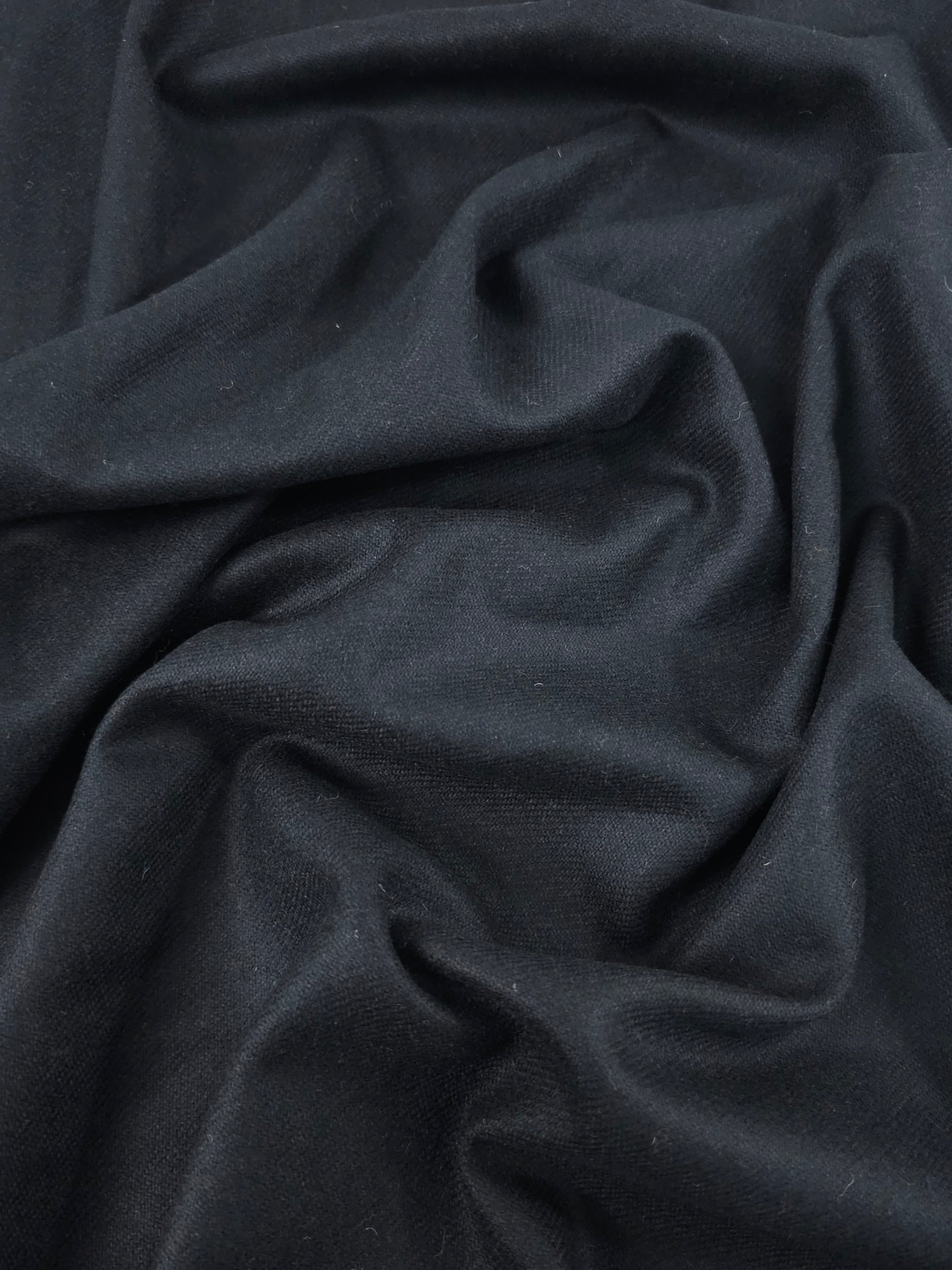 Black Twill Lightweight Soft 100% Wool *ABRAHAM MOON*