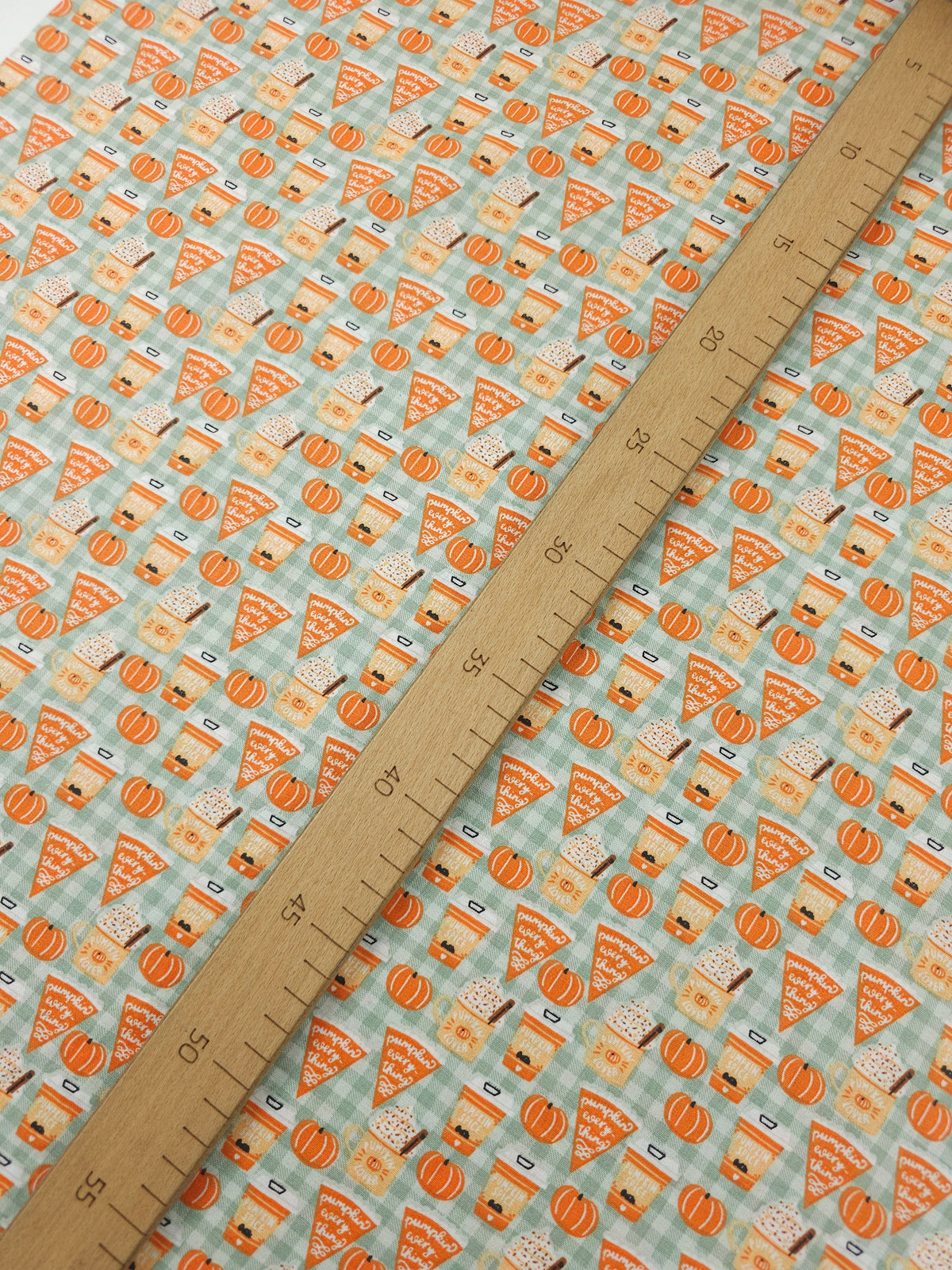 Gingham Pumpkin Pie Latte 100% Cotton