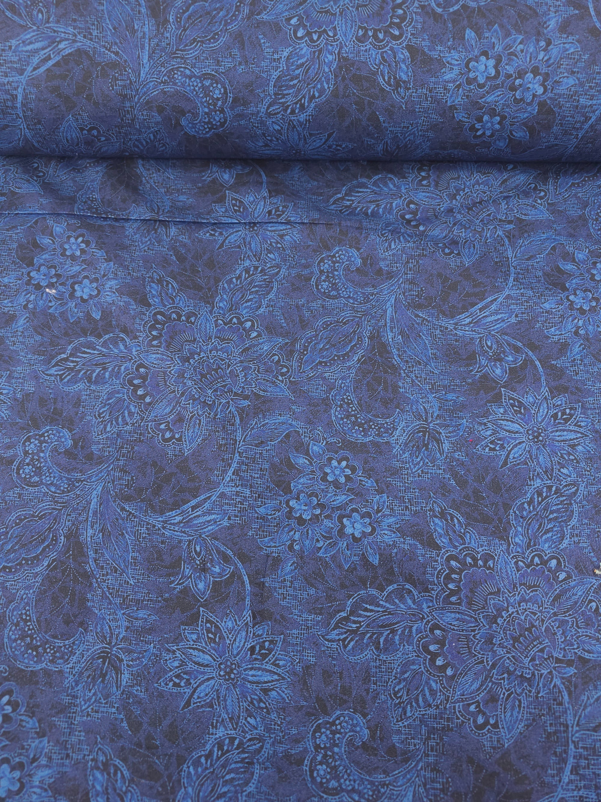 Indigo Navy Majestic Paisley 100% Cotton 118” *EXTRA WIDE*