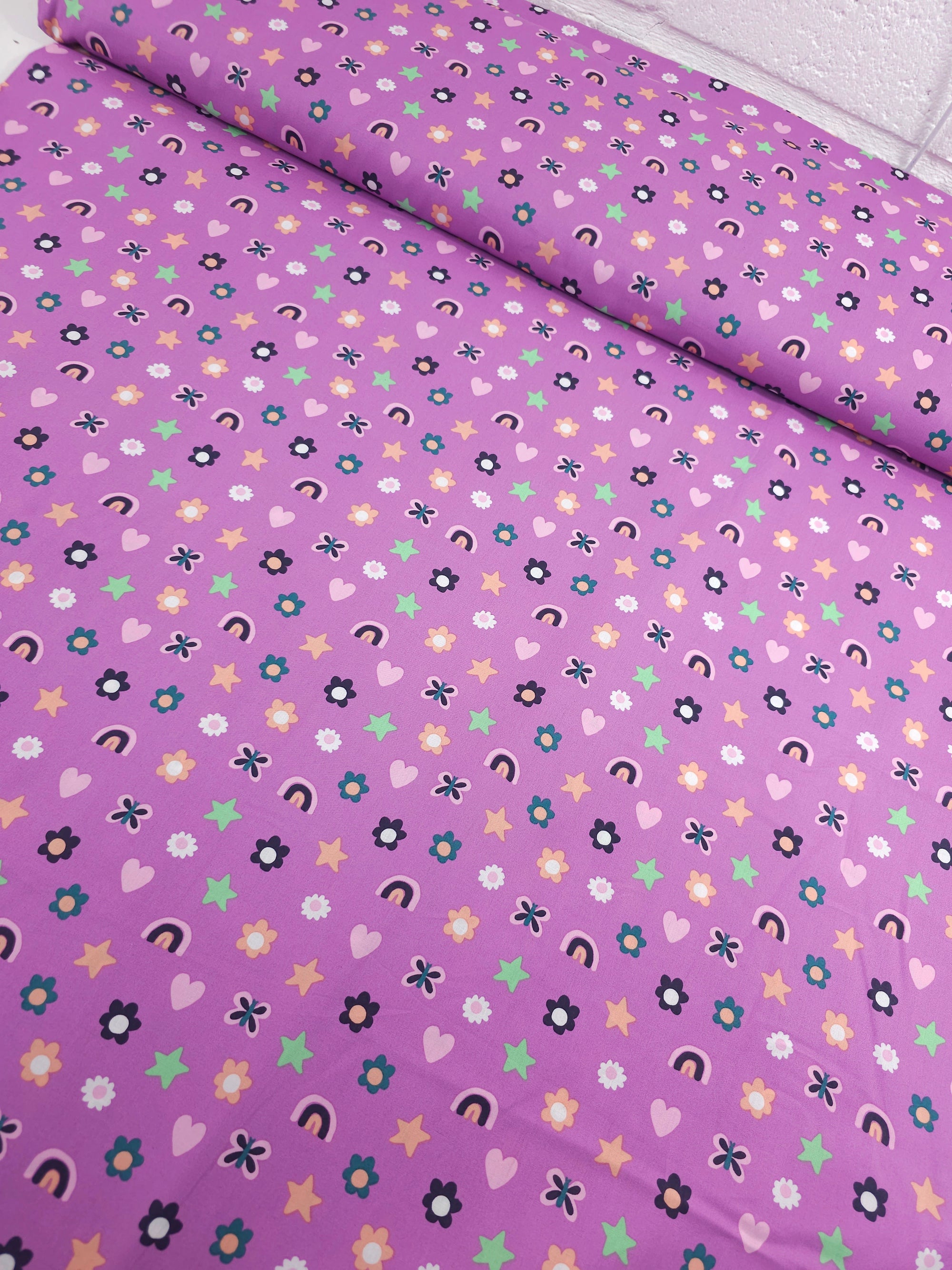 Purple Charms 100% Cotton 57"