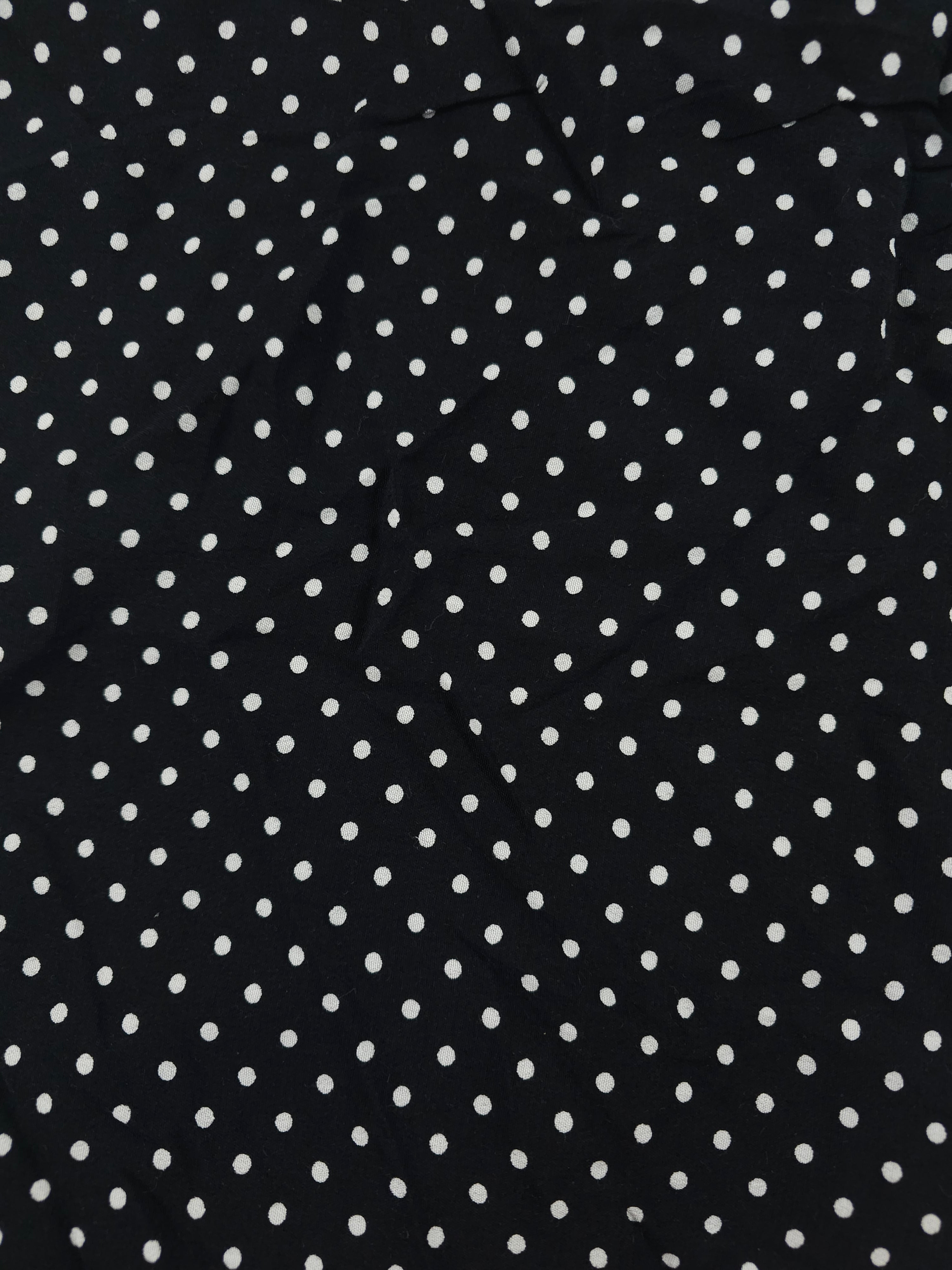 Small black polka Viscose crepe- 1.7m piece