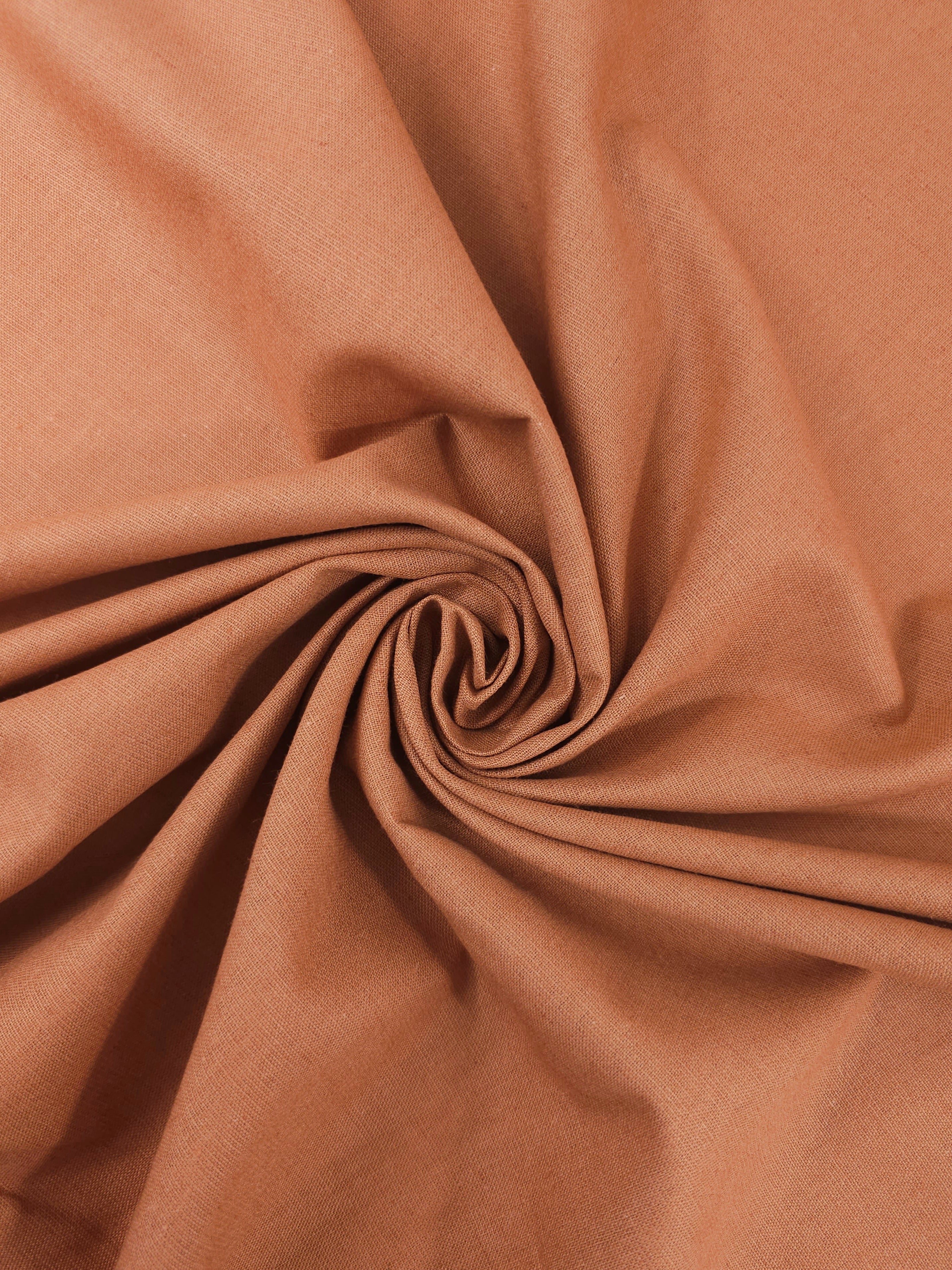 Deep Apricot Cotton Linen