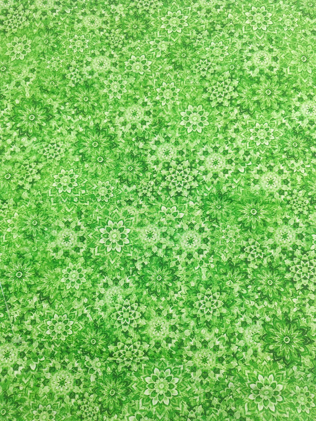 Green mandala burst Cotton- 1.2m piece