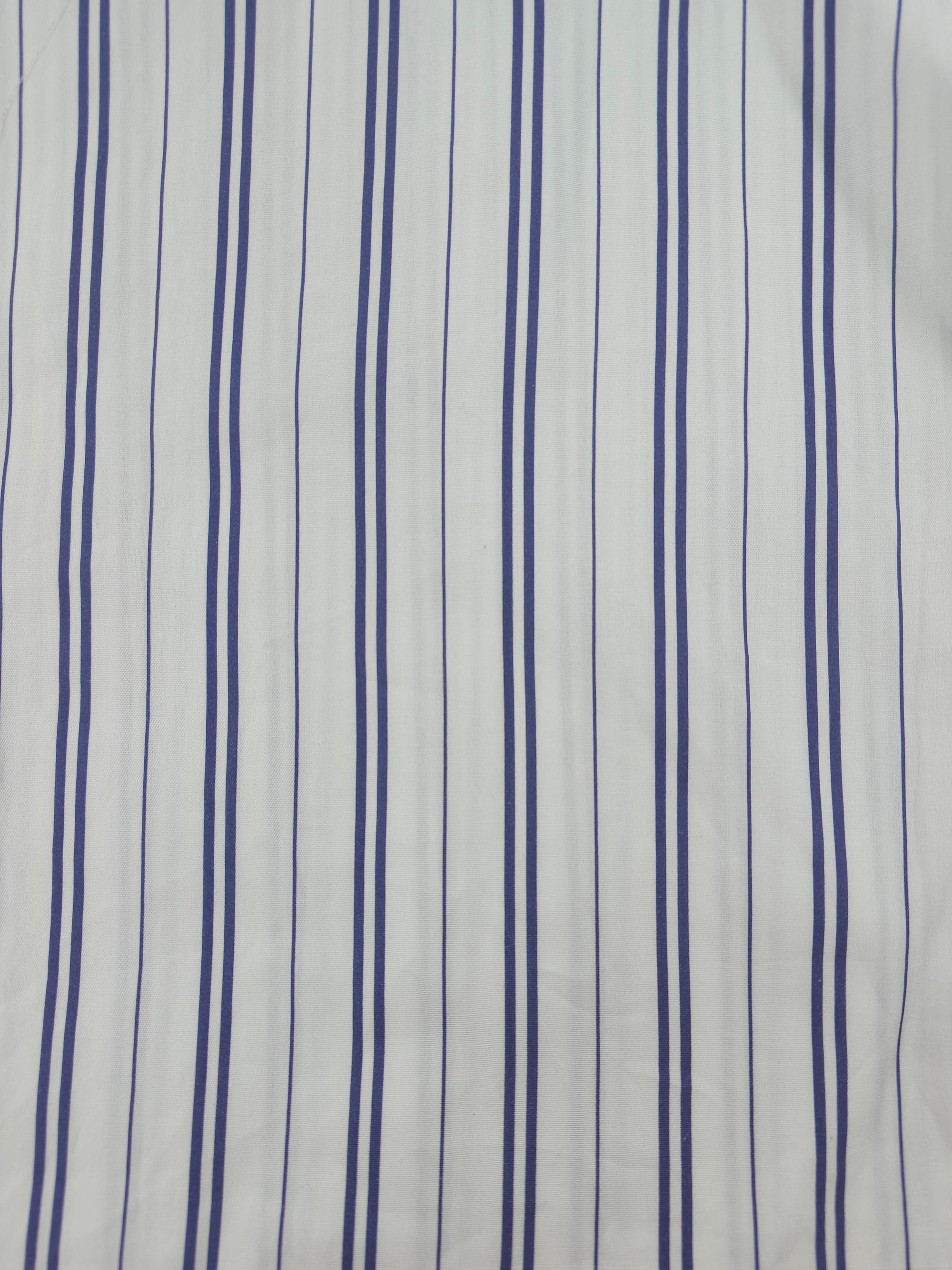 Varied navy white stripe Viscose- 2.8m piece