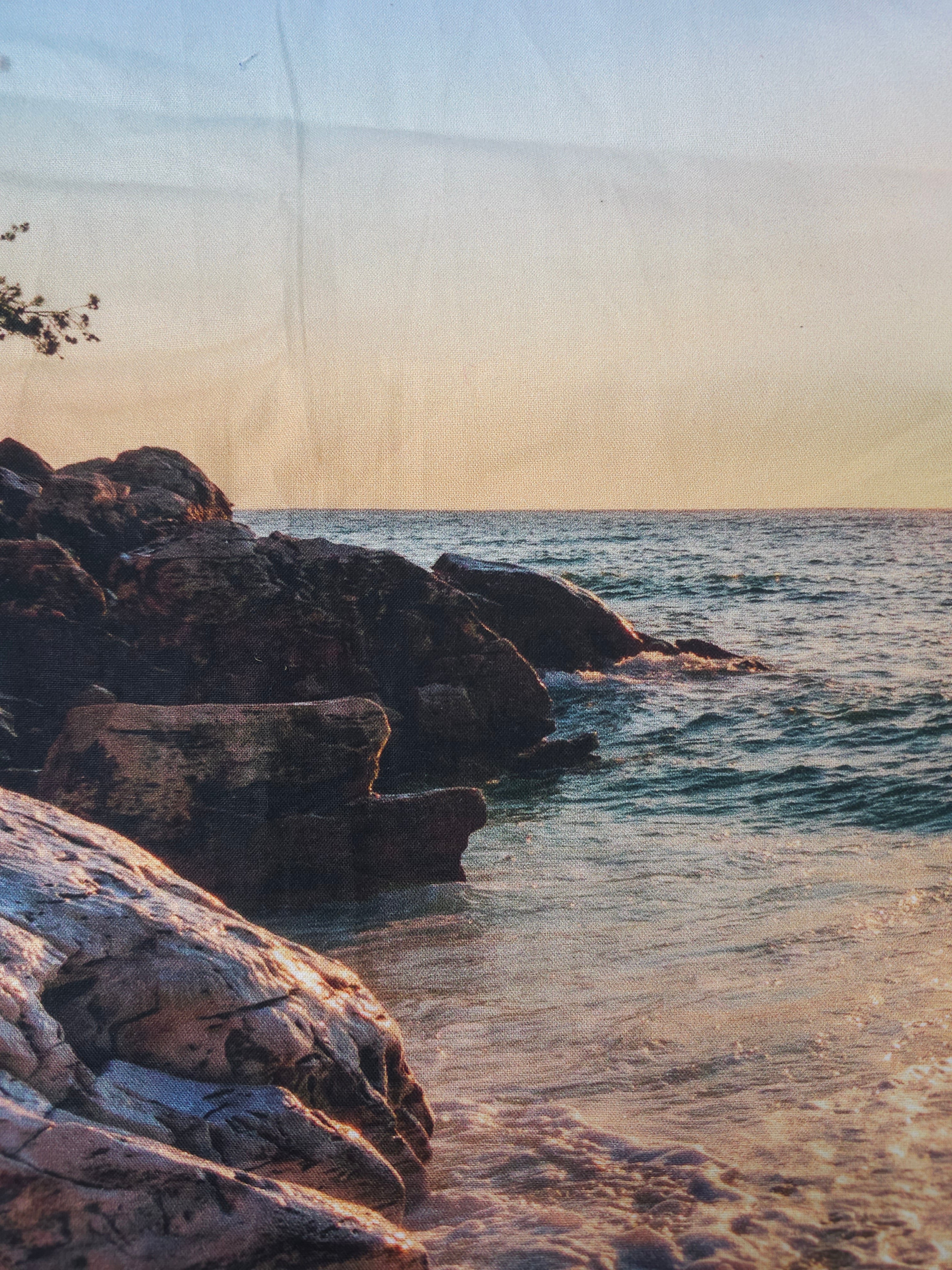 Coastal rocks Cotton panels- 3m piece