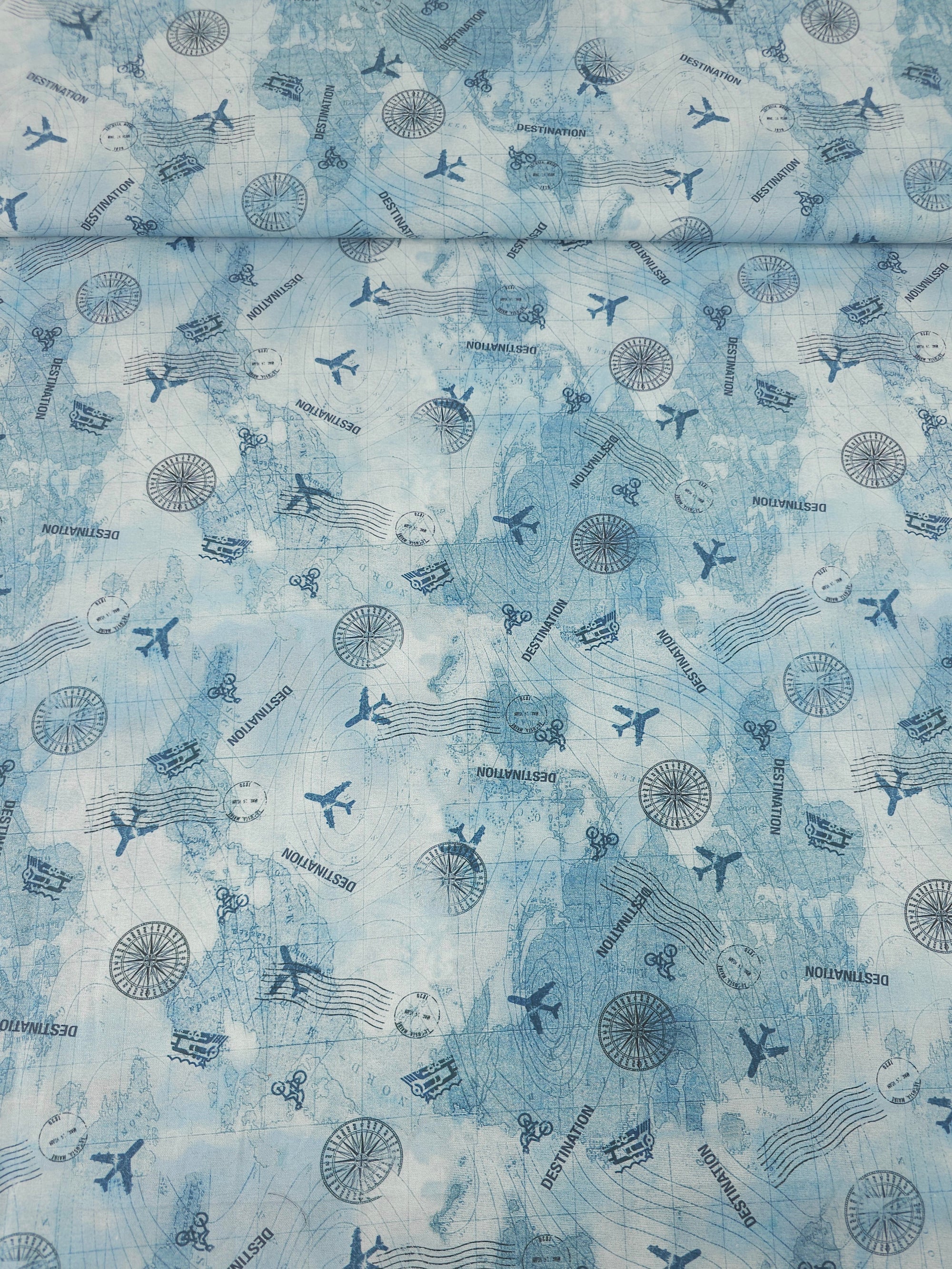 Conpass Destination Map 100% Cotton