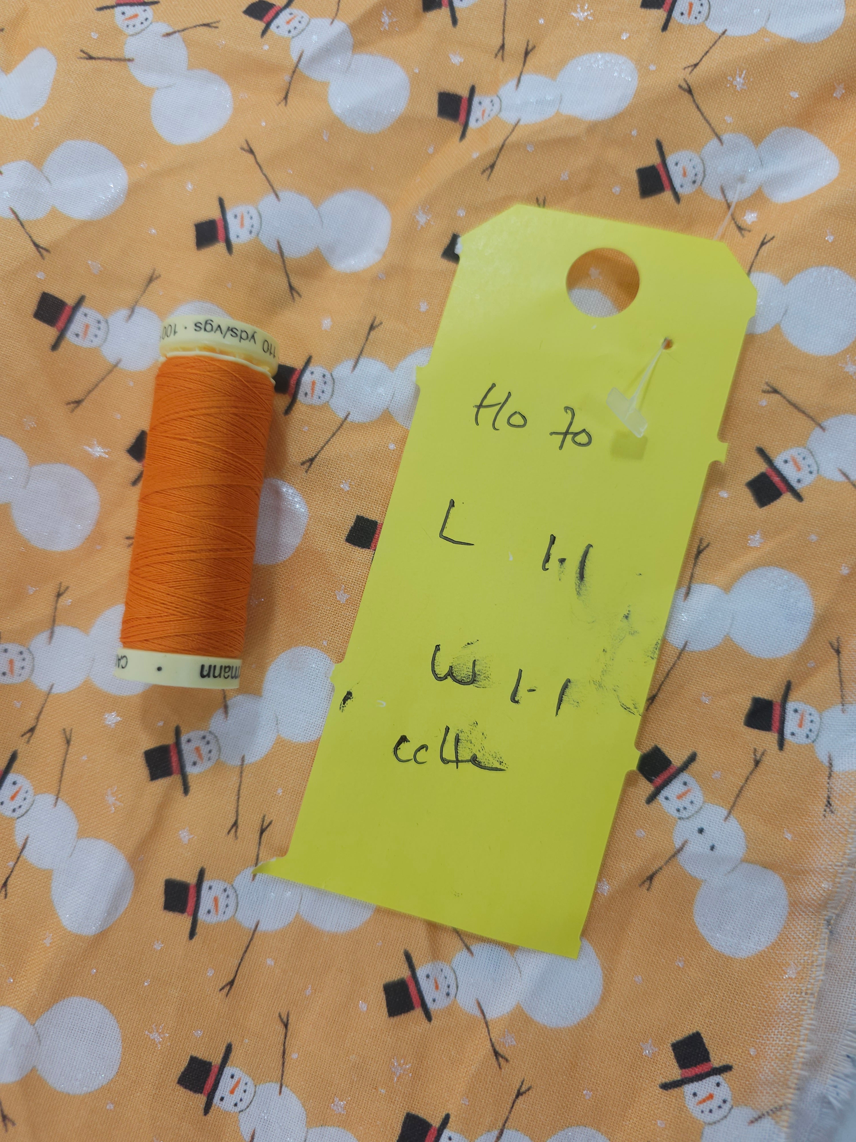 Apricot snowman Cotton- 1.1m piece