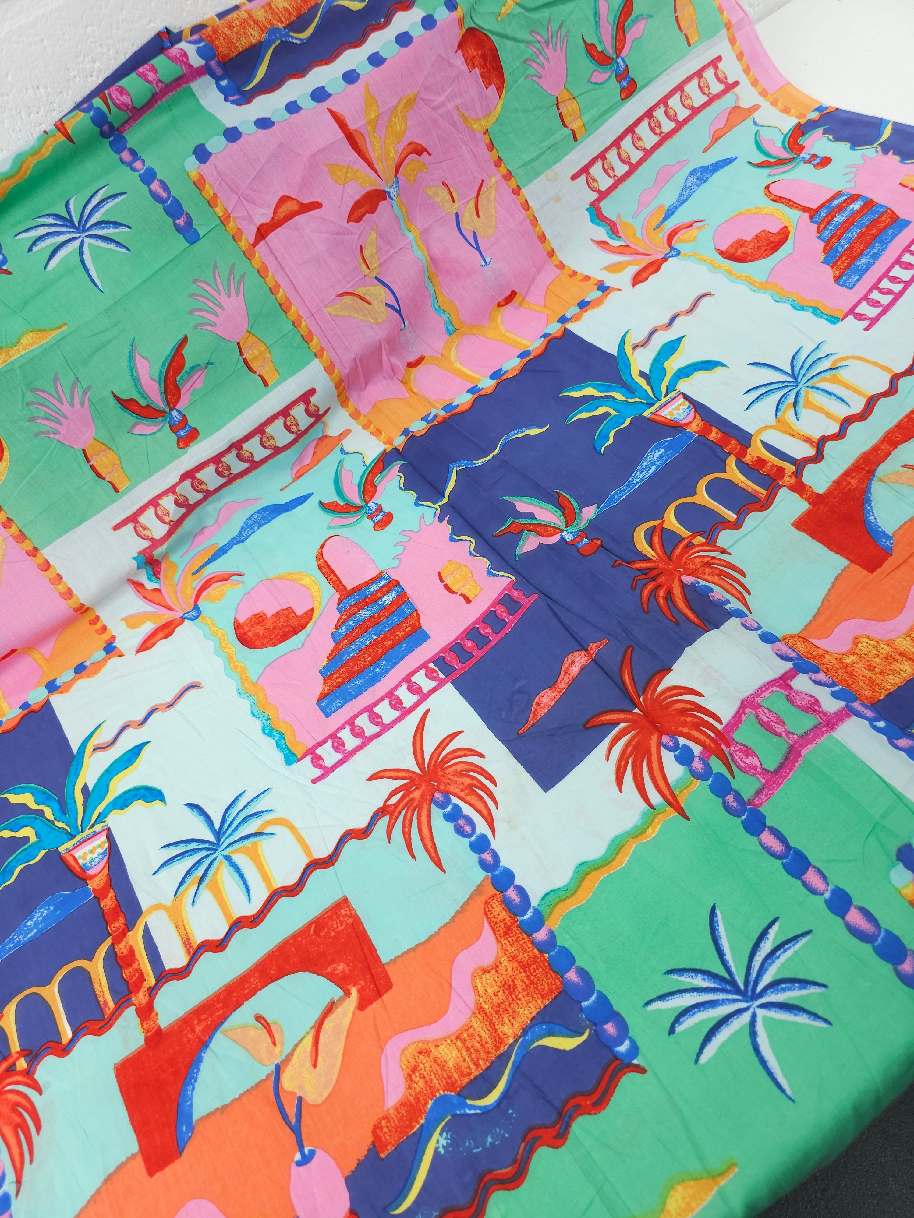Tropical Palm Tree Scenery Cambric Cotton