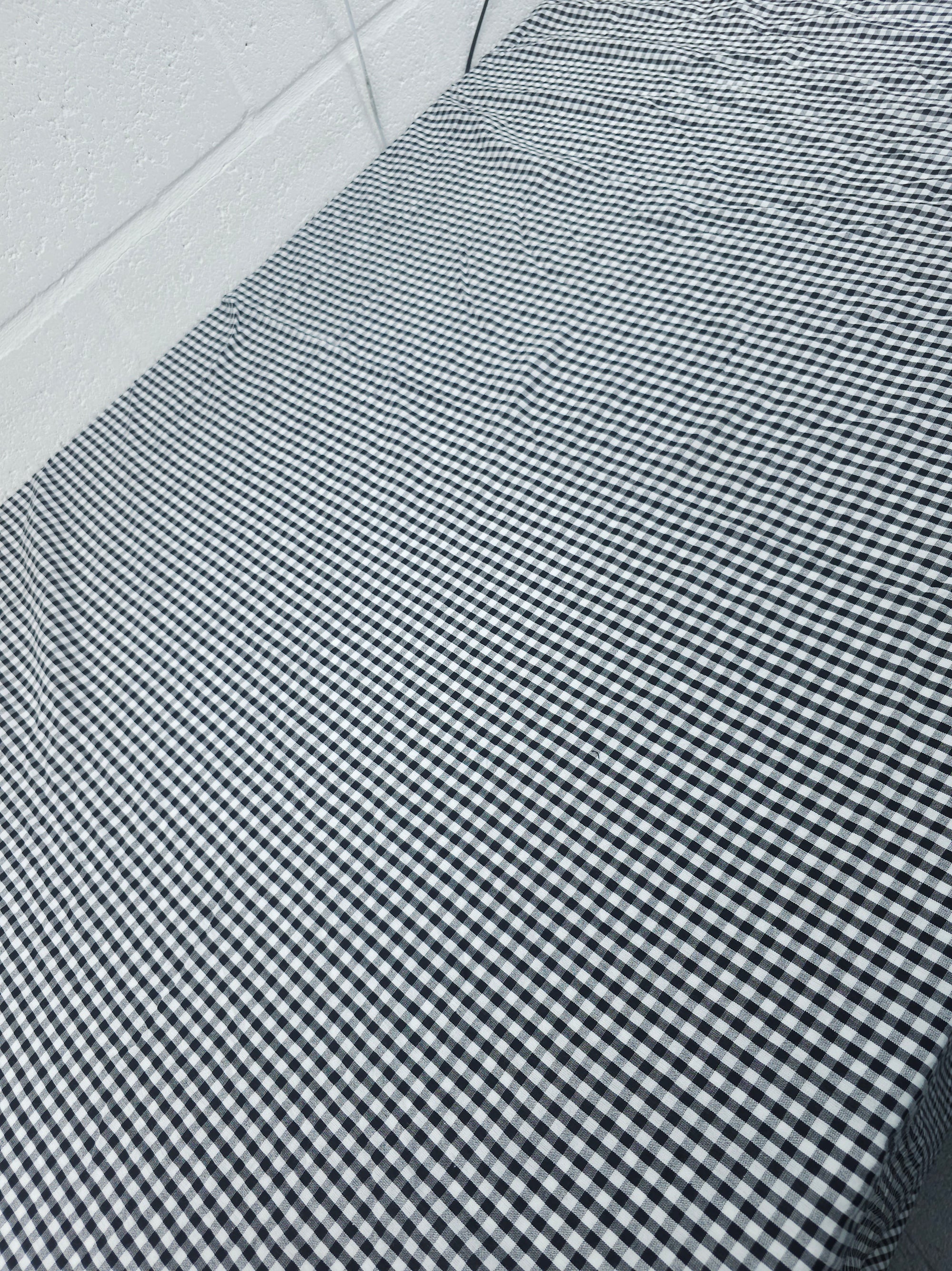 Black/White Small Gingham Cotton SeerSucker *PRE-ORDER*