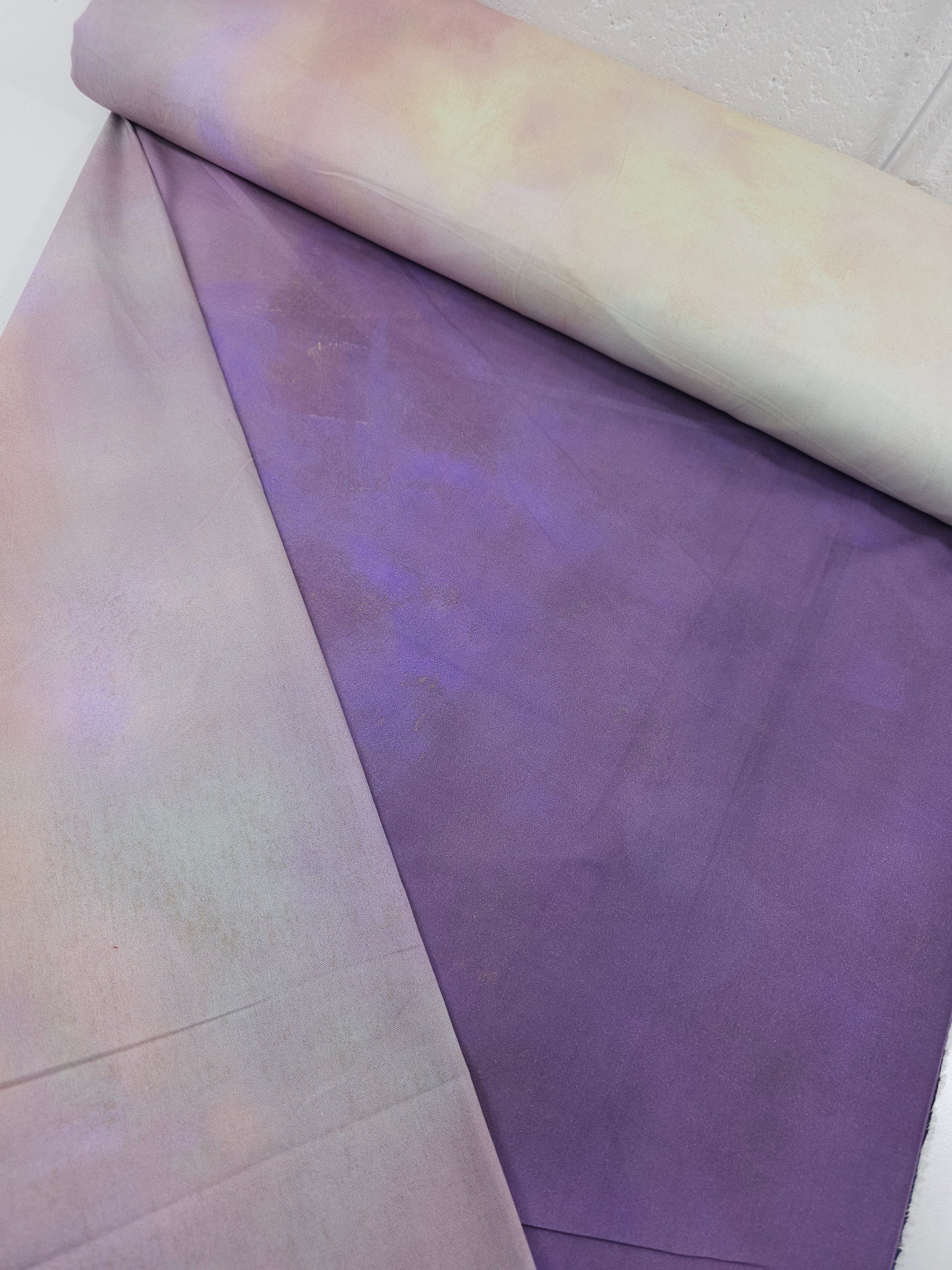 Cream/Purple Tie Dye 100% Cotton 106" - Robert Kaufman *EXTRA WIDE*