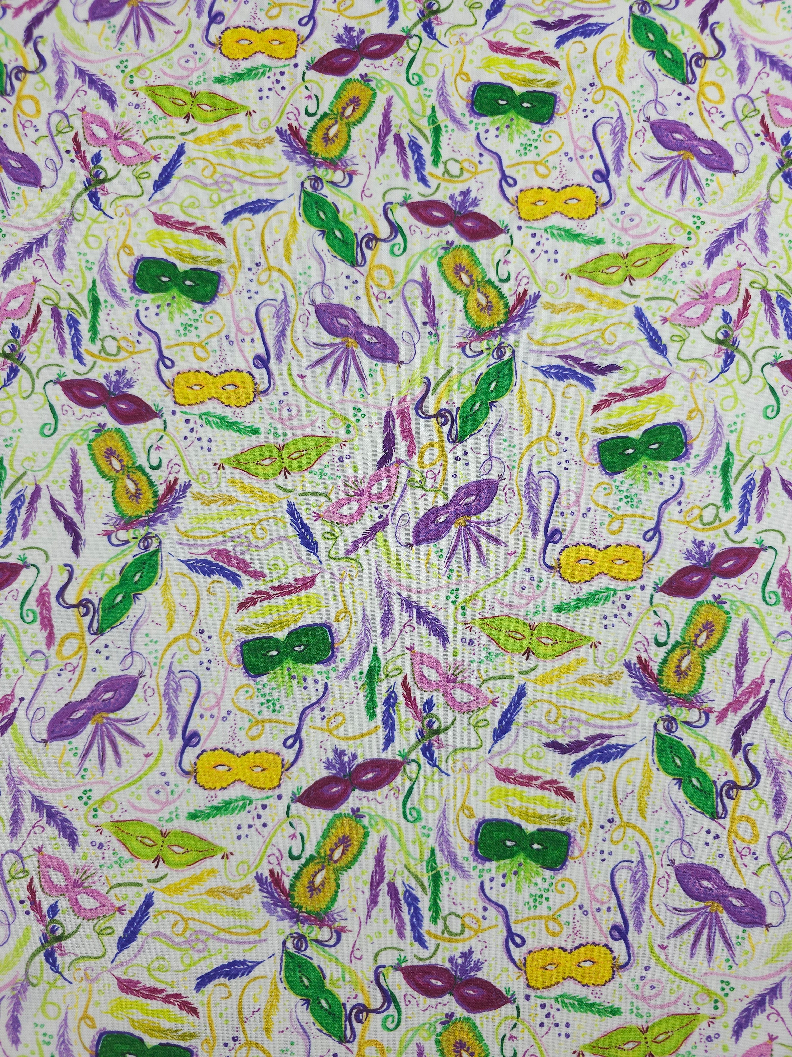 Mardi Gras Masquerade 100% Cotton