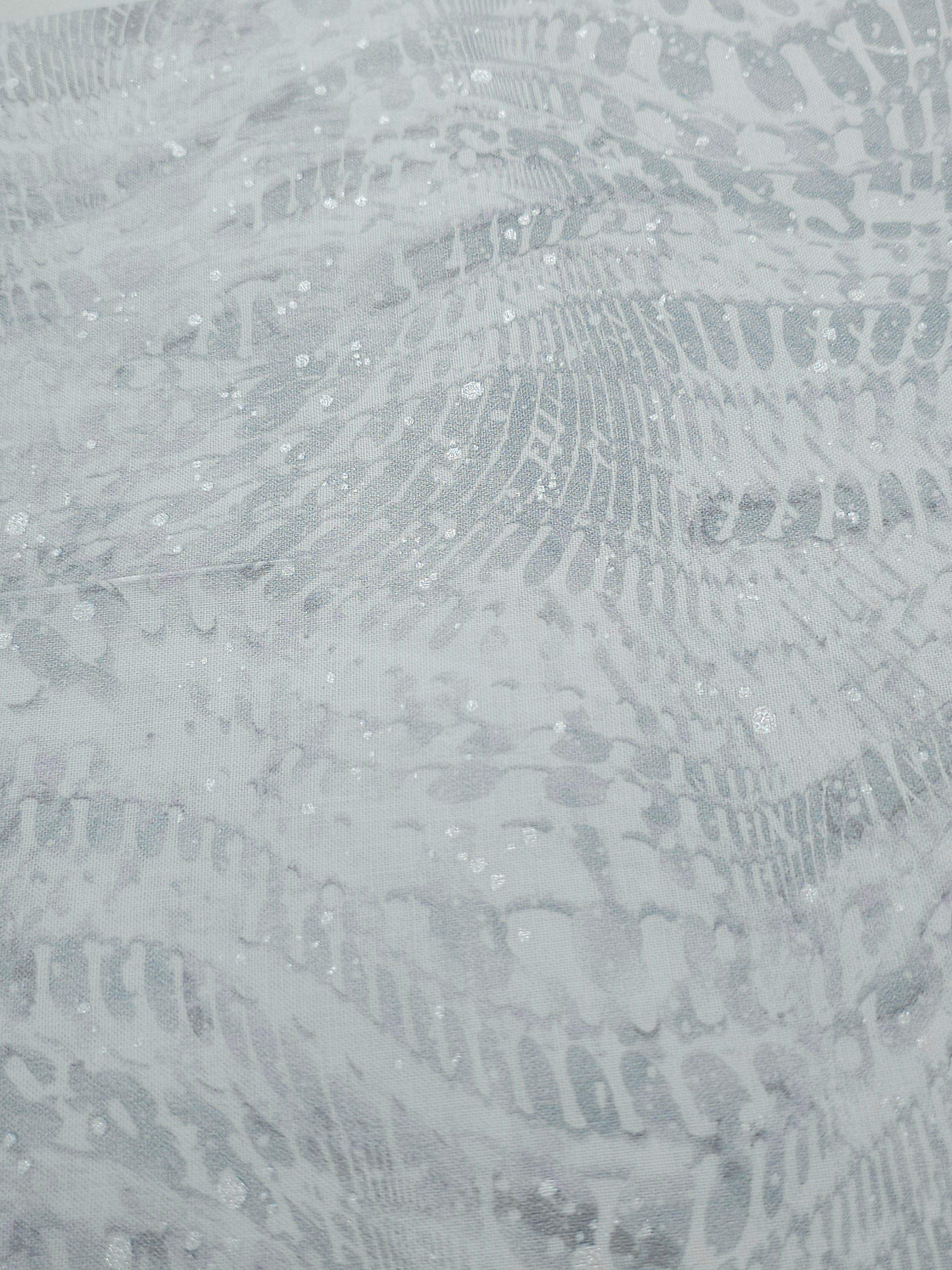 White/Grey Silver Speckle Snakeskin Wonder 100% Cotton - Benartex