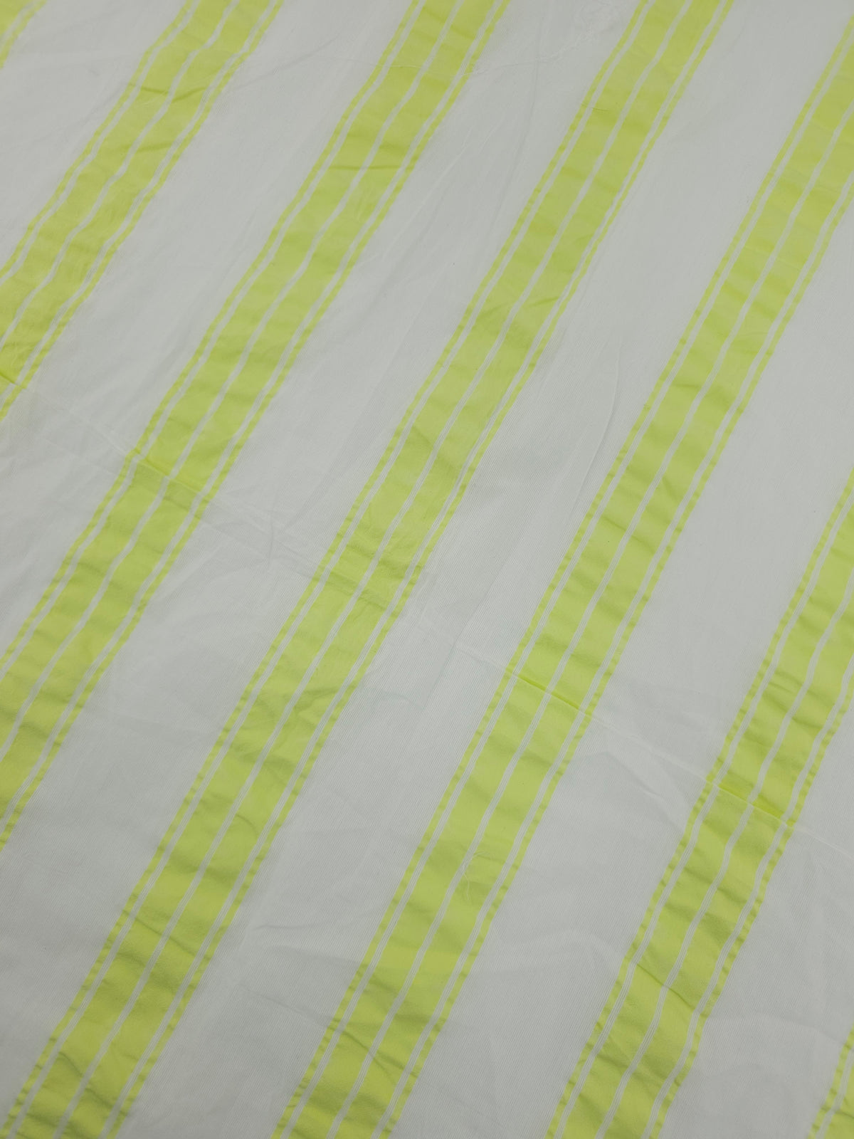 Lime Yellow Stripe Cotton SeerSucker