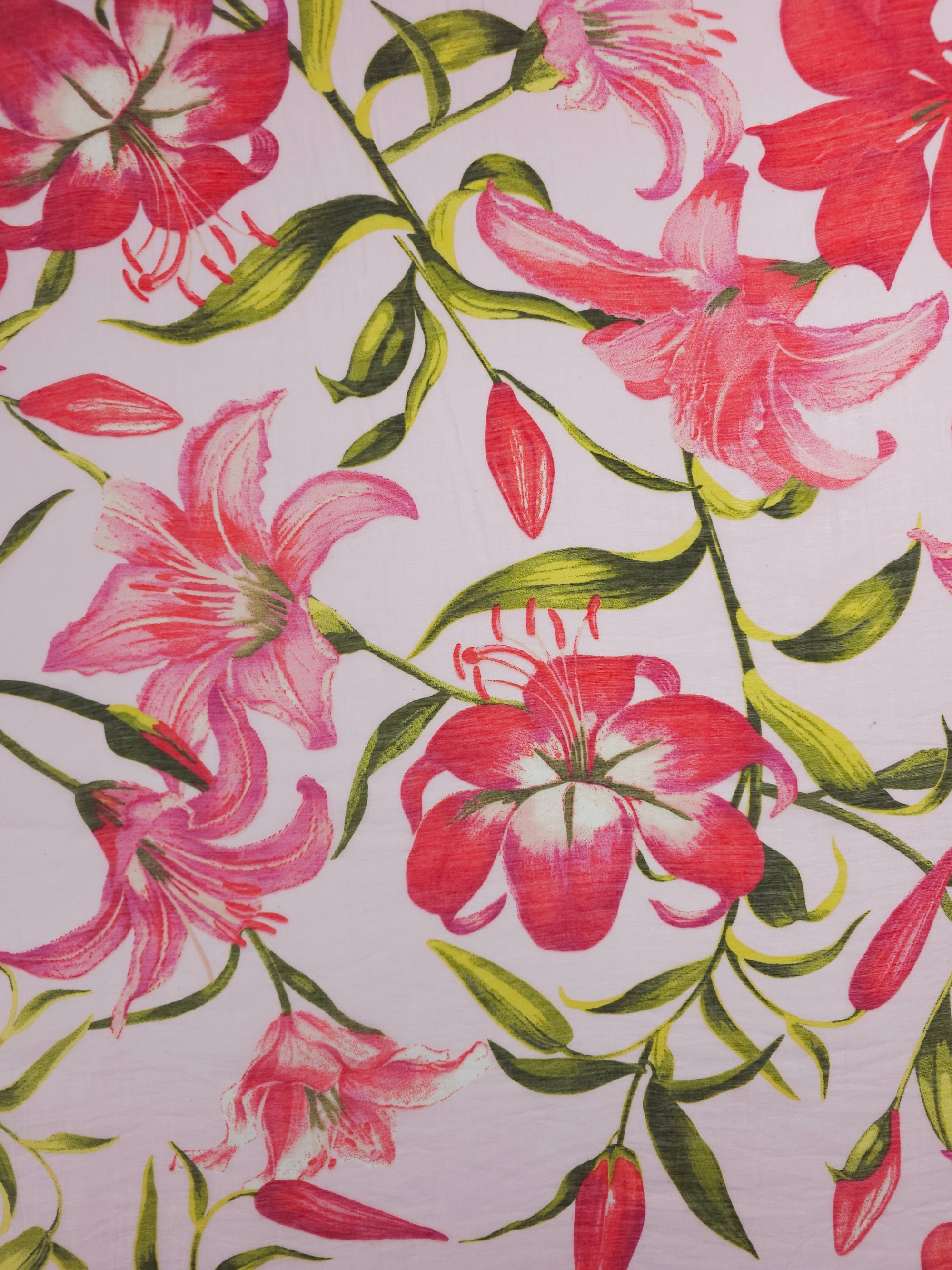 Pink Lilie Floral Voile