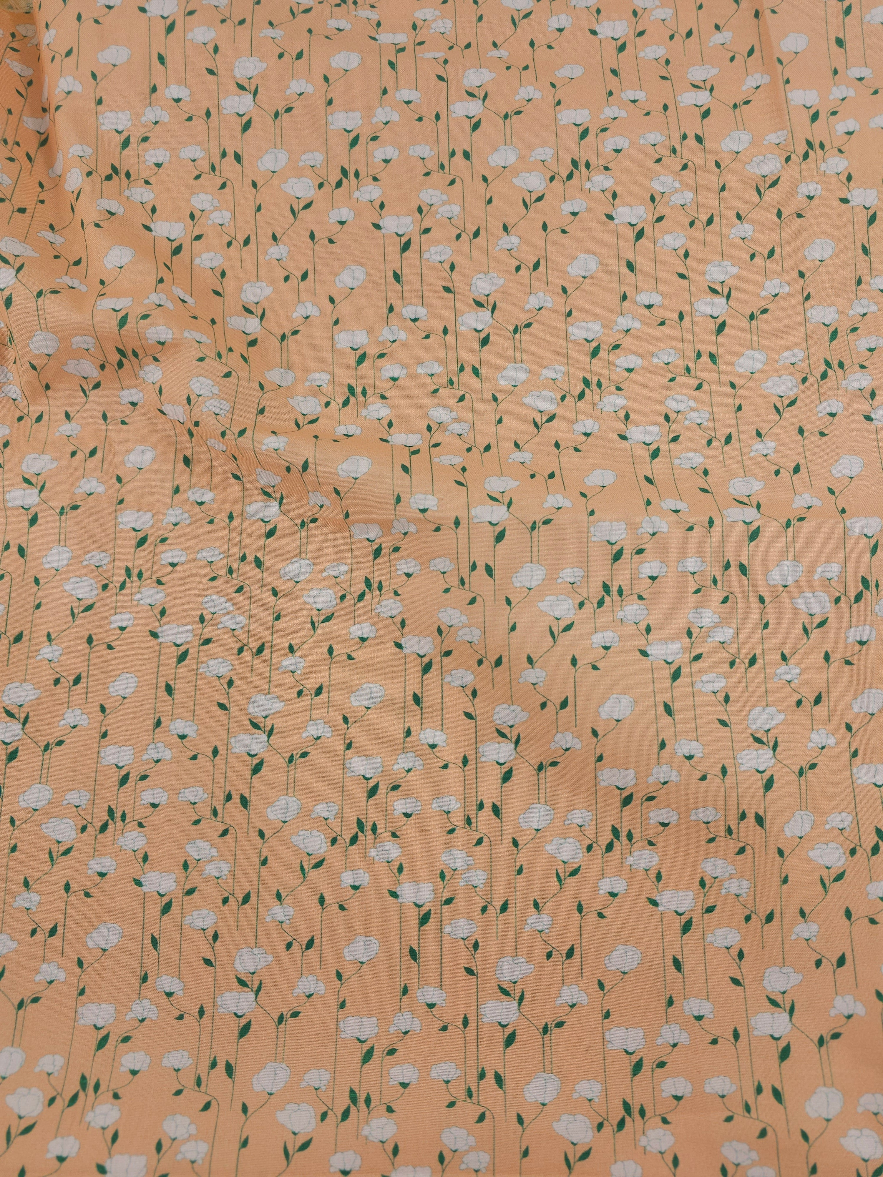 Apricot flowers Cotton- 3m piece