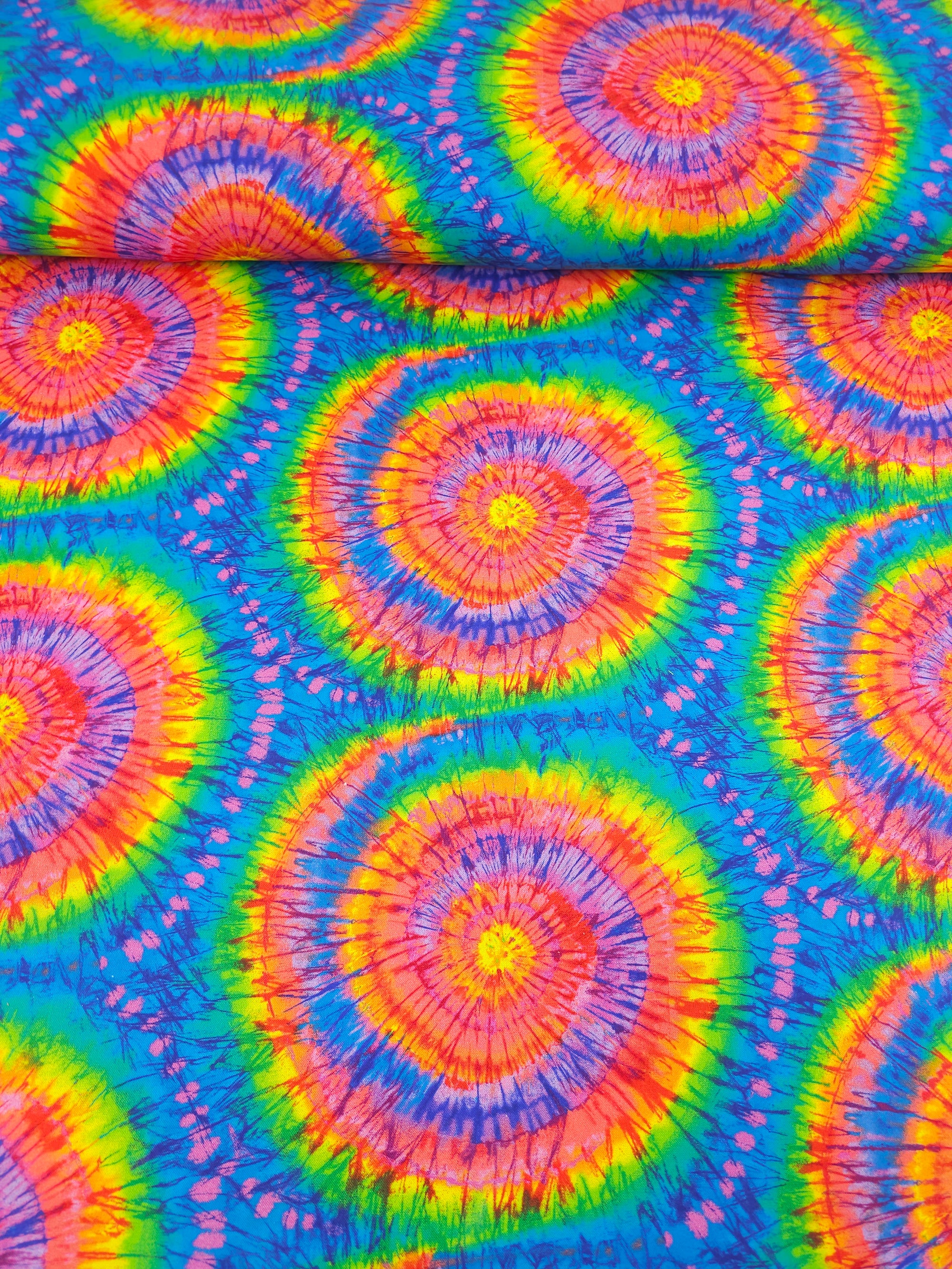 Rainbow Tie-Dye Spiral 100% Cotton