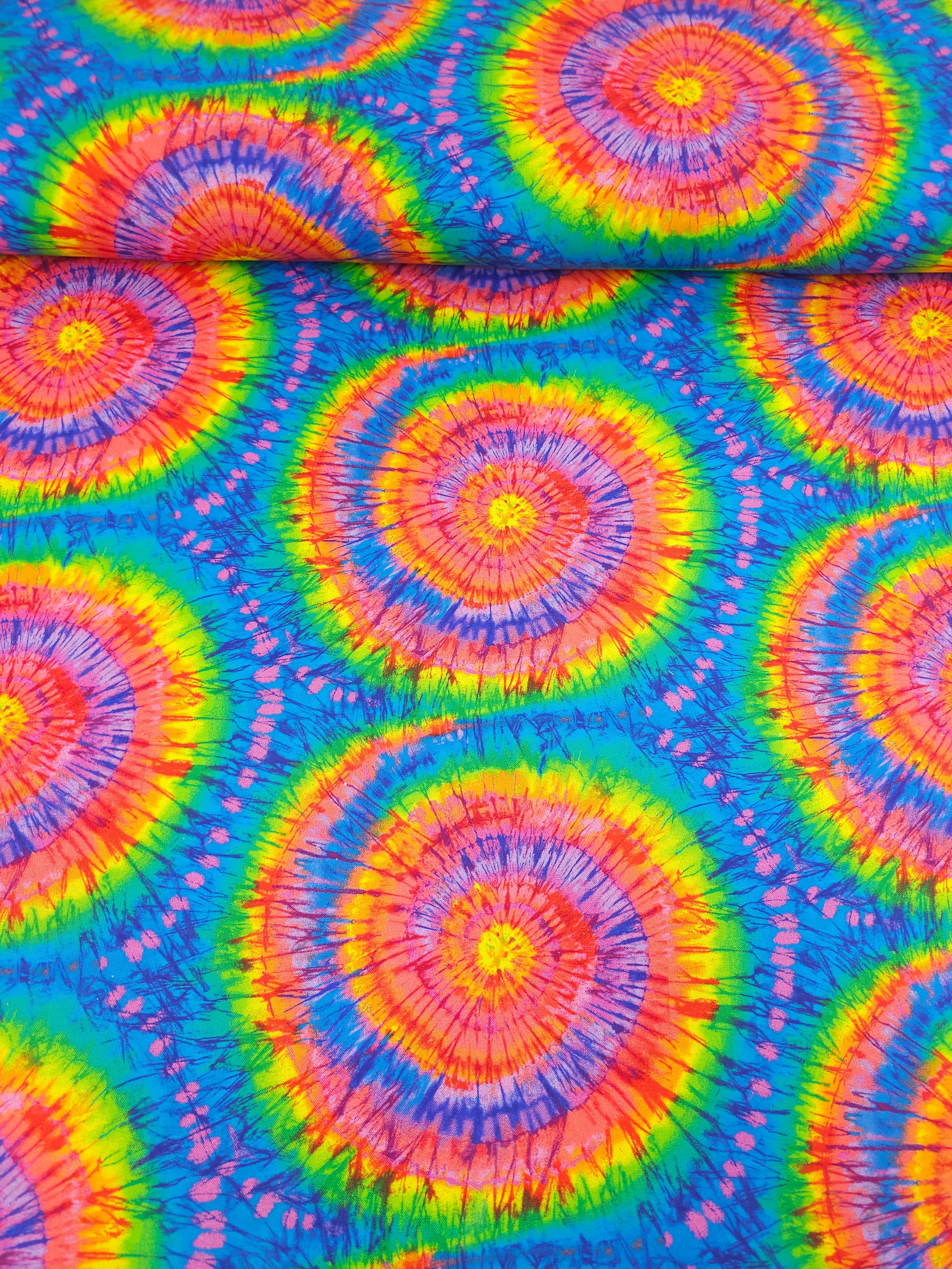 Rainbow Tie-Dye Spiral 100% Cotton