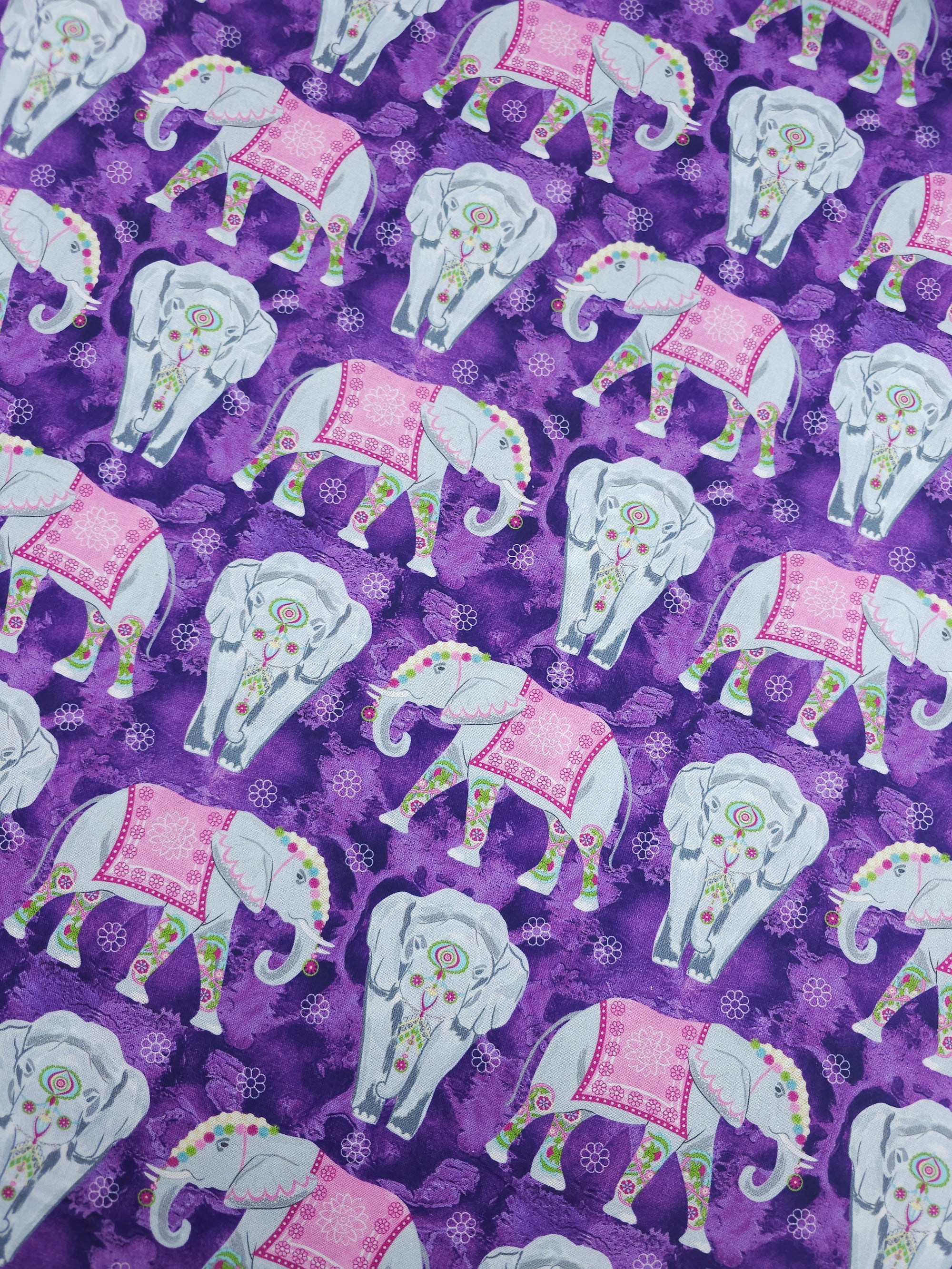 Purple Elephant Festival 100% Cotton