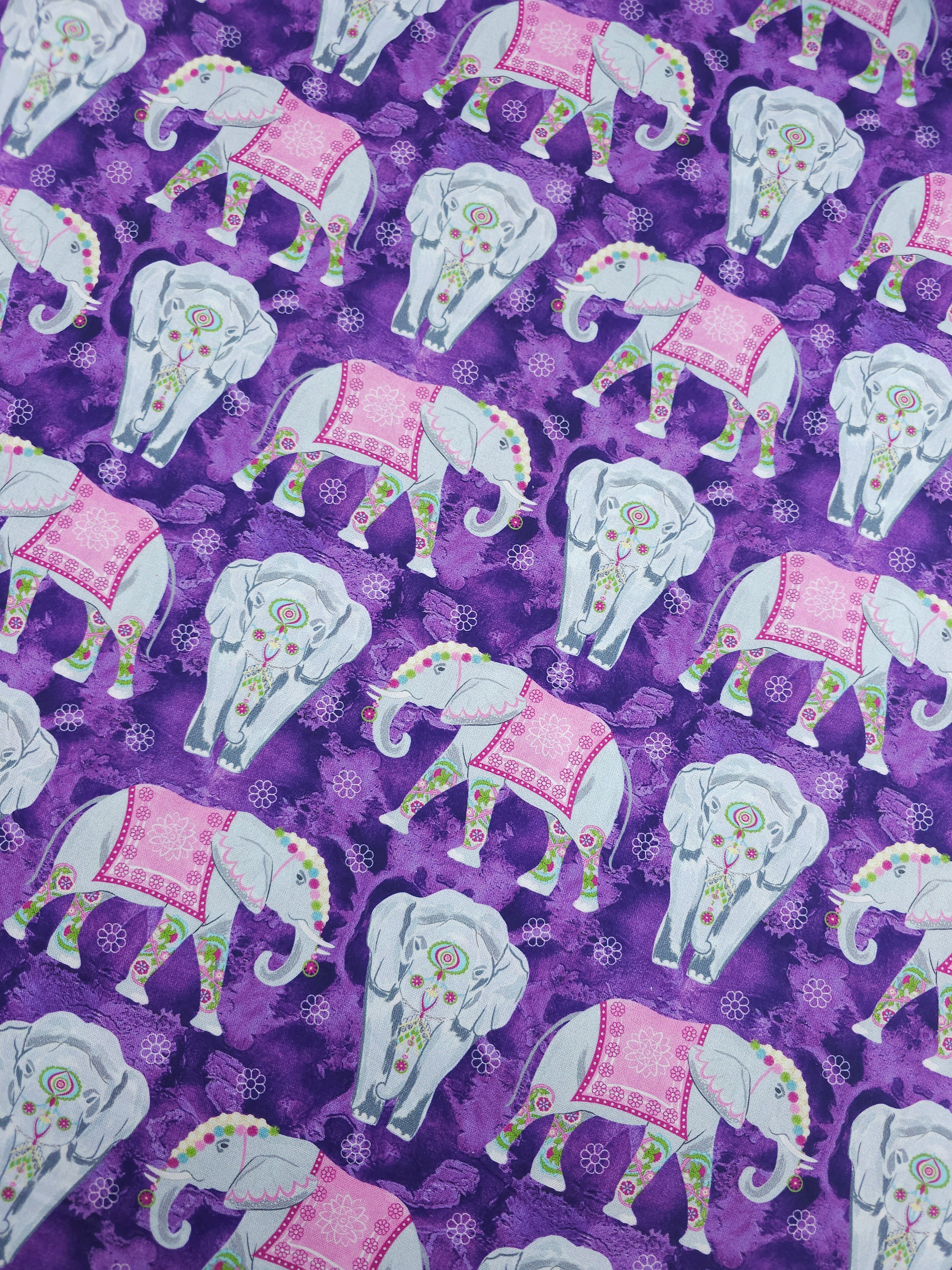 Purple Elephant Festival 100% Cotton
