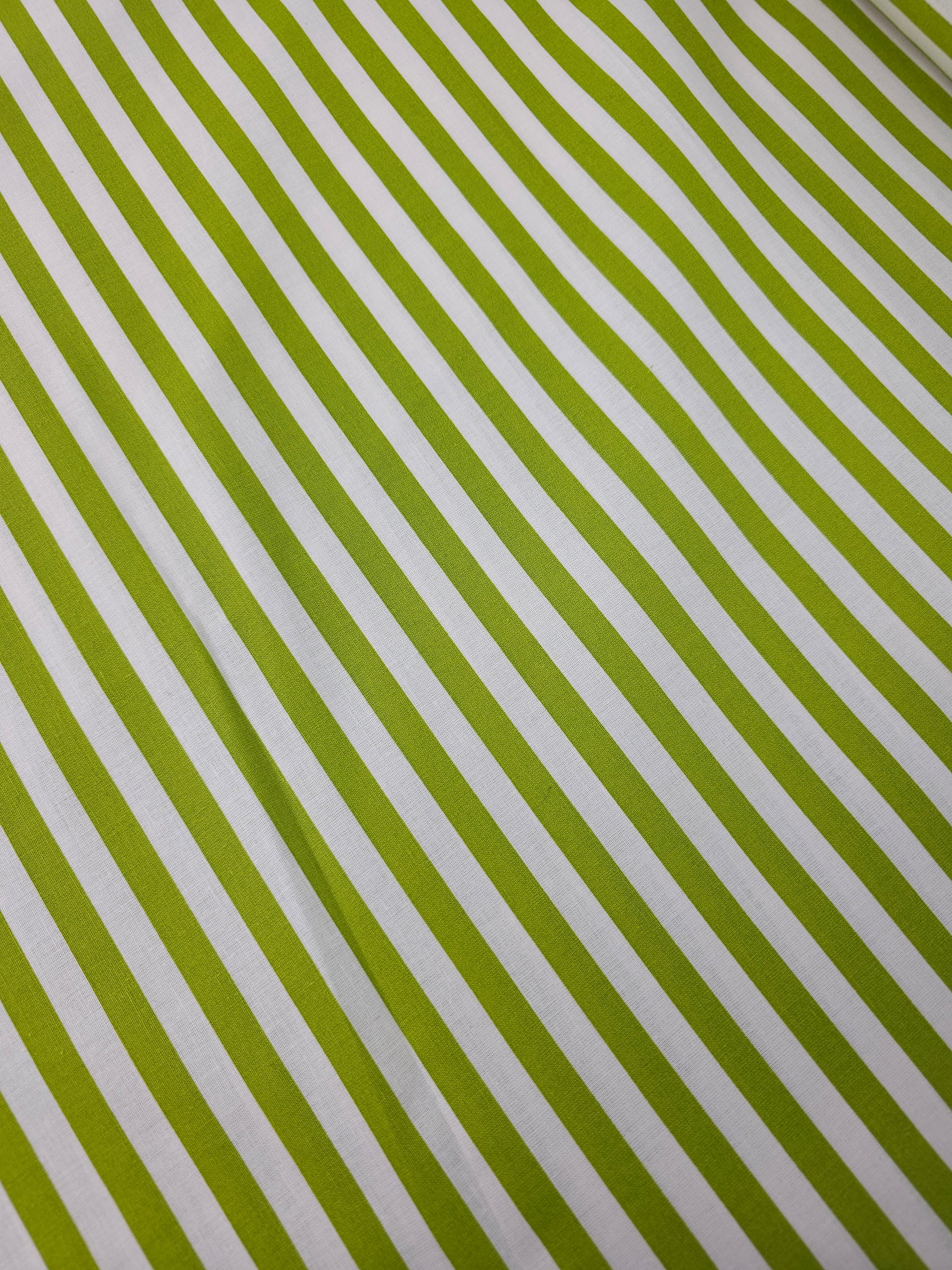 Lime Green Large Stripe 100% Cotton *EXTRA WIDE*