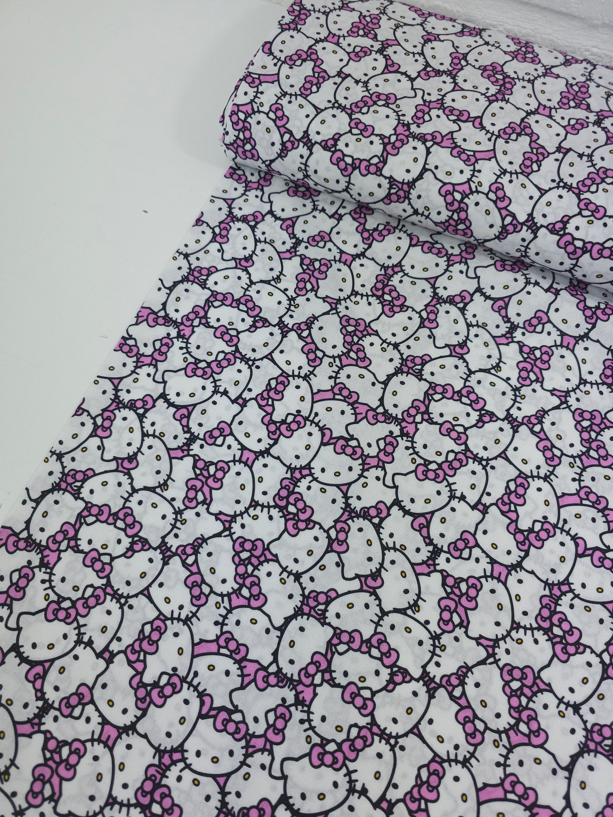 Pink Bow Hello Kitty Small Faces 100% Cotton