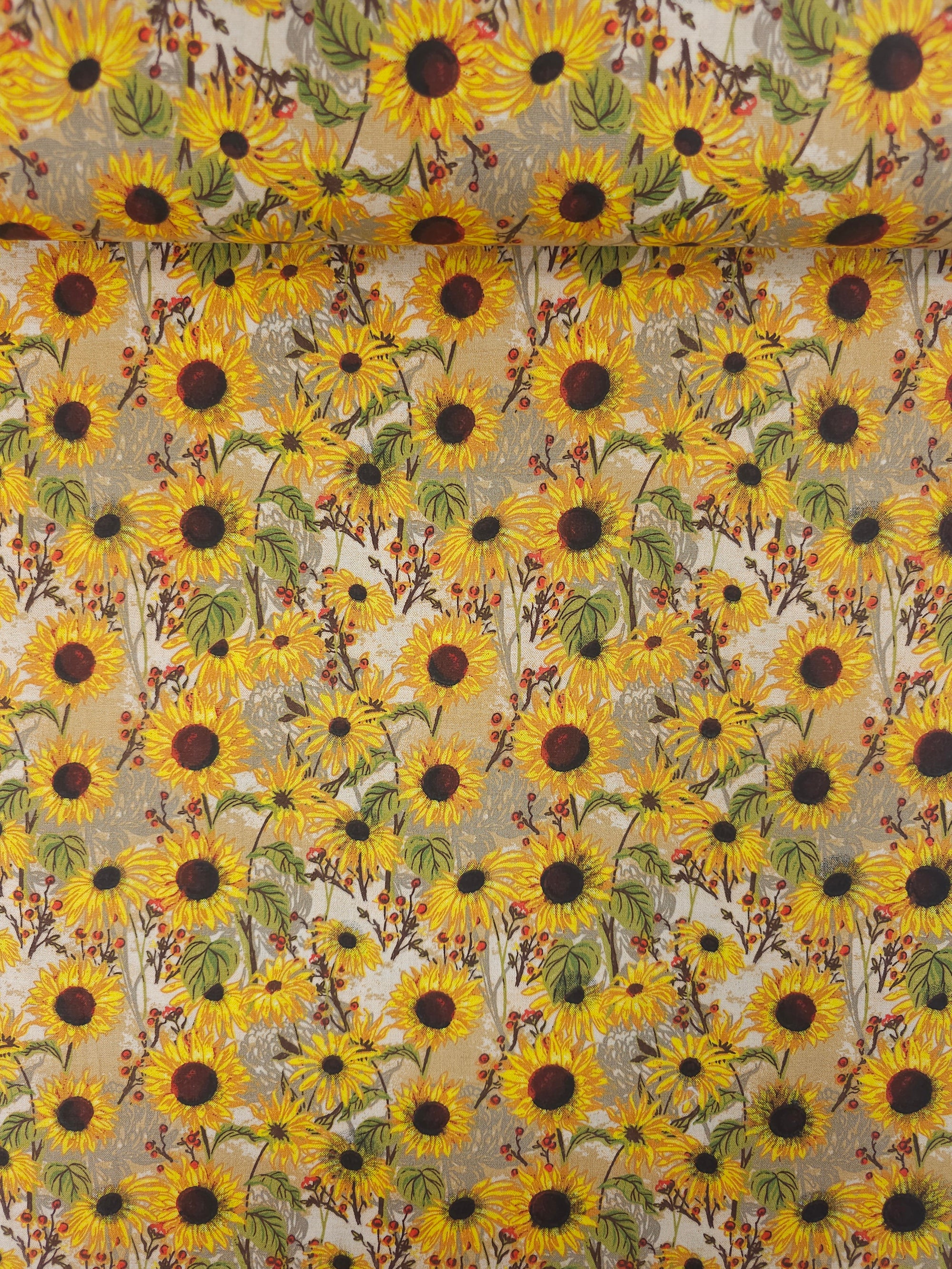 Retro Sunflower 100% Cotton