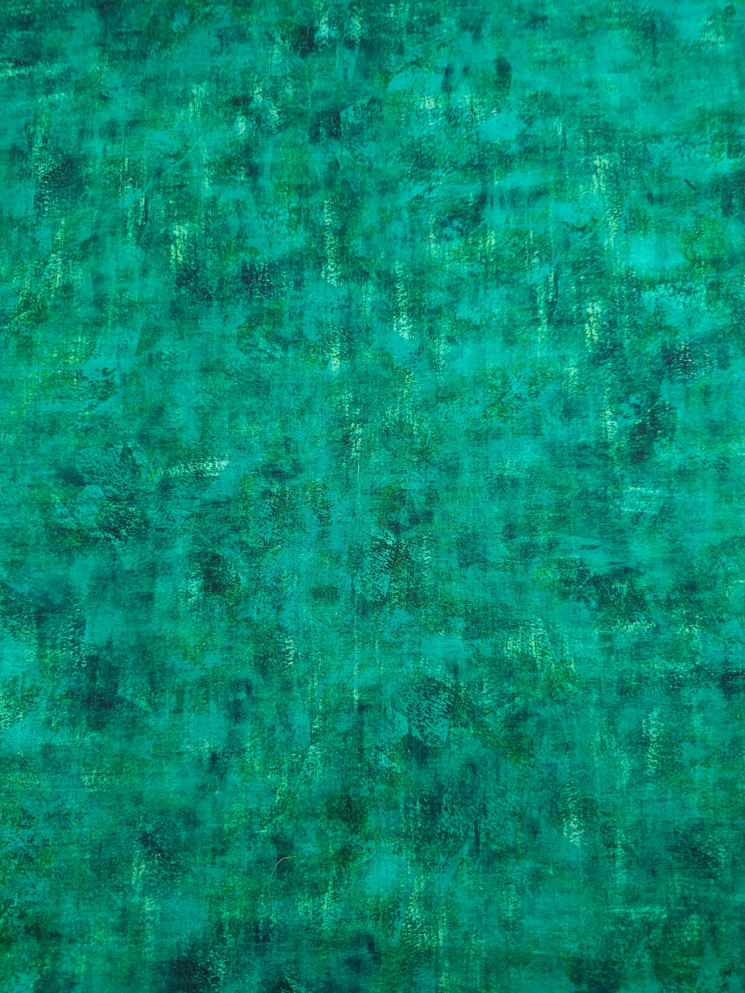Jade Green Static Smudge 100% Cotton 106" *EXTRA WIDE*