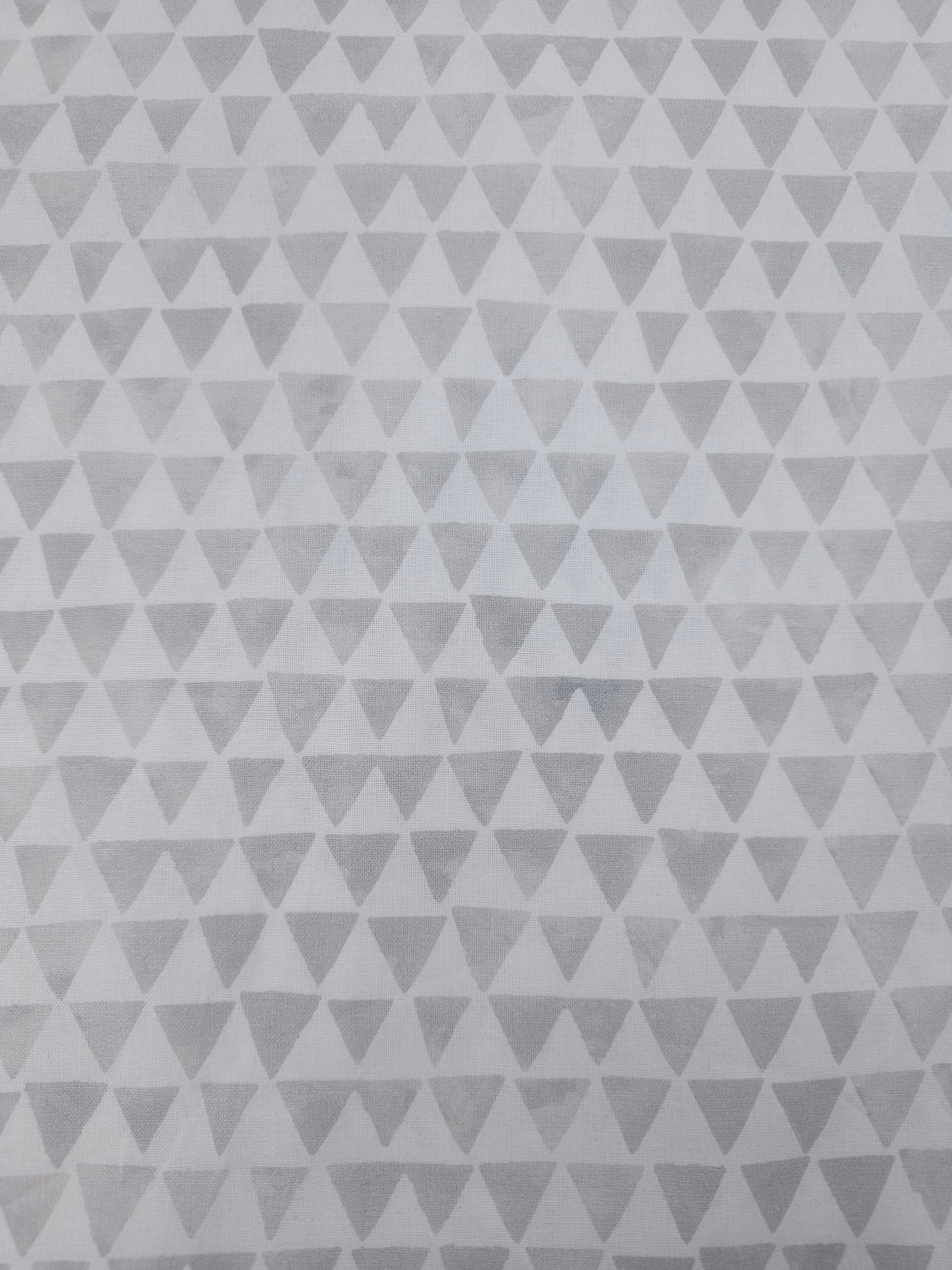Grey Geometric Triangles 100% Cotton