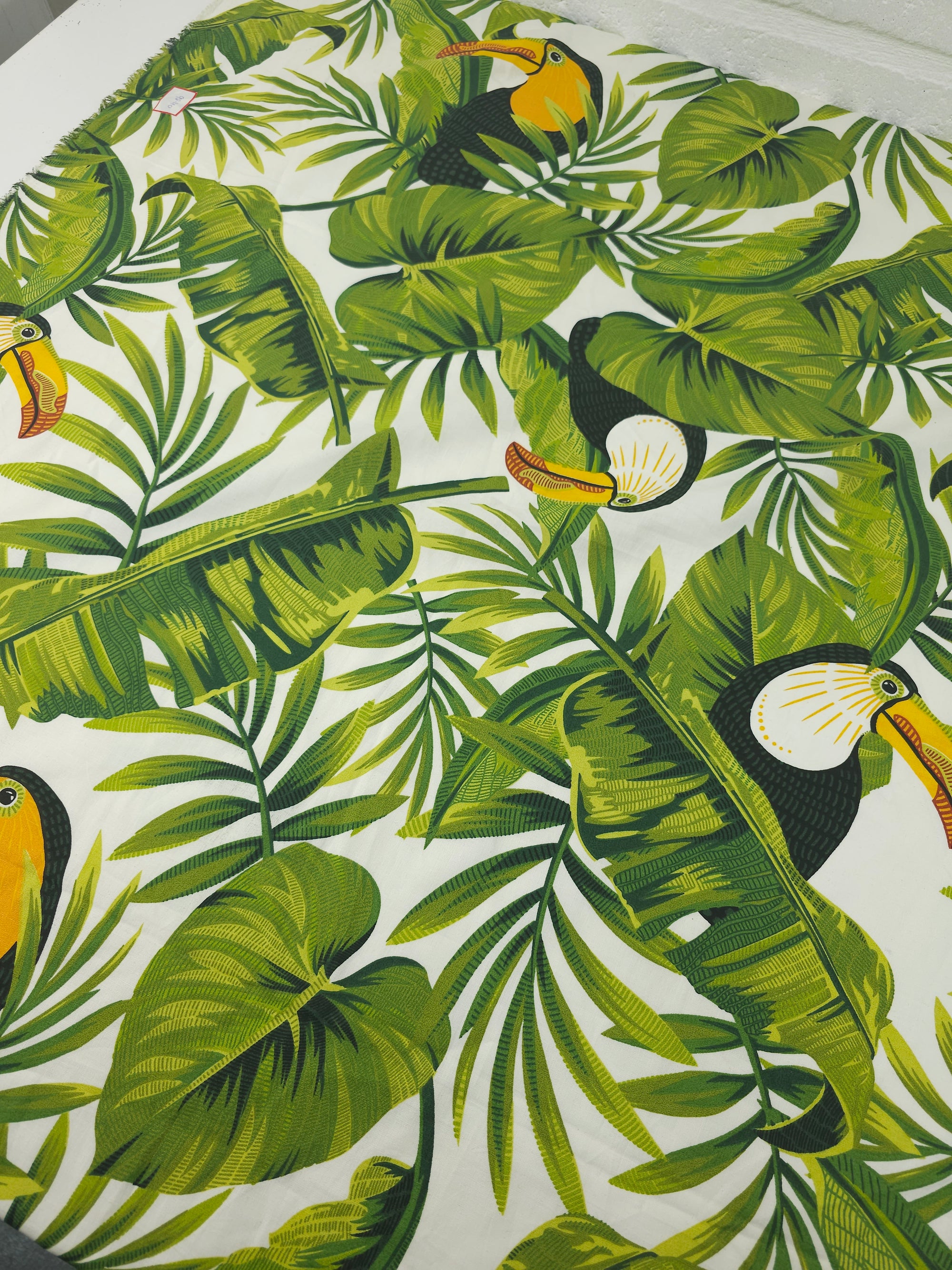 Tropical Leaf Toucan Cotton Poplin