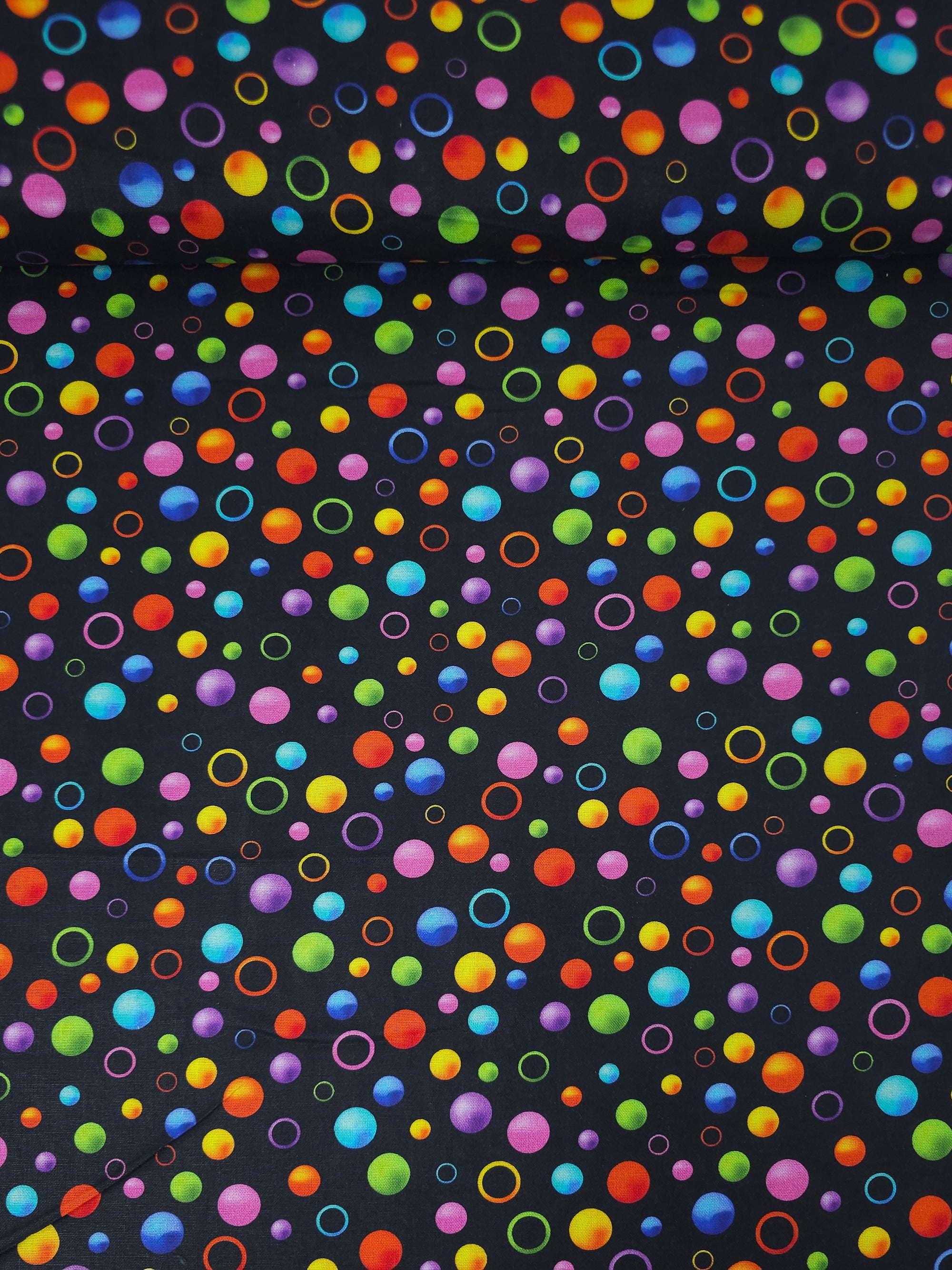 Multicolour Black Bubble 100% Cotton - Joann