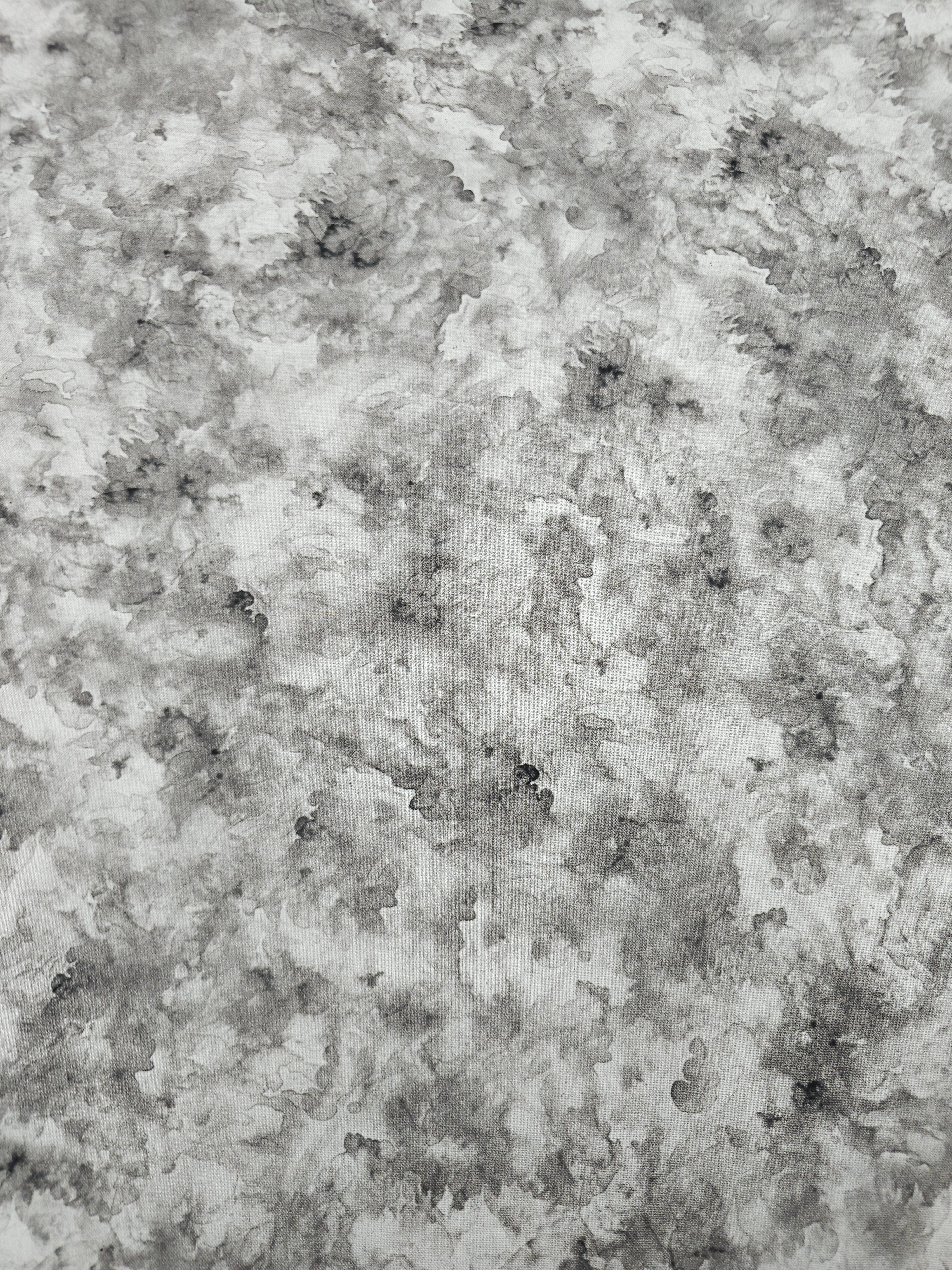 Light Grey Iris Watercolour Smoke 100% Cotton 106" *EXTRA WIDE*