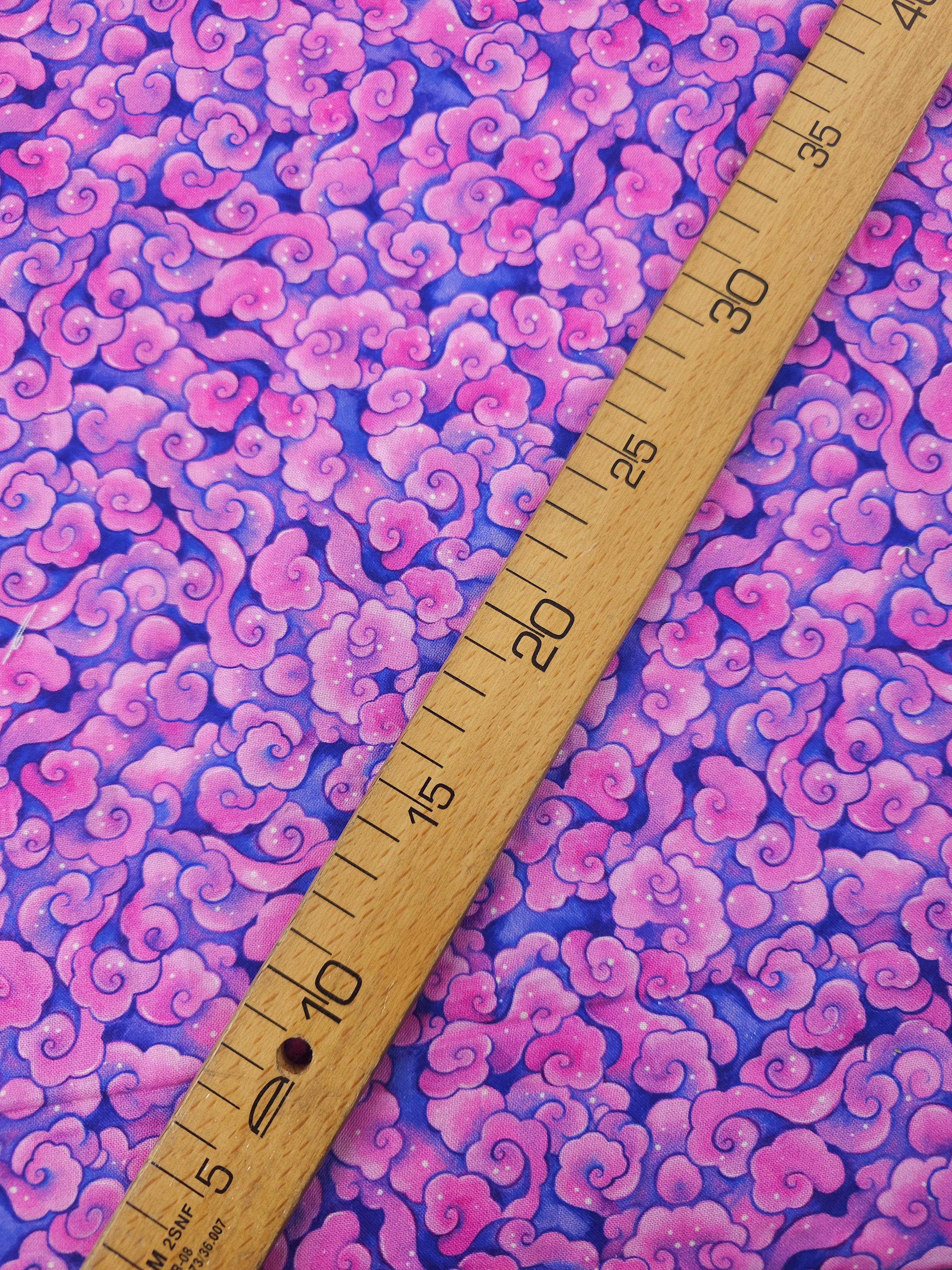 Purple/Pink Swirling Clouds 100% Cotton